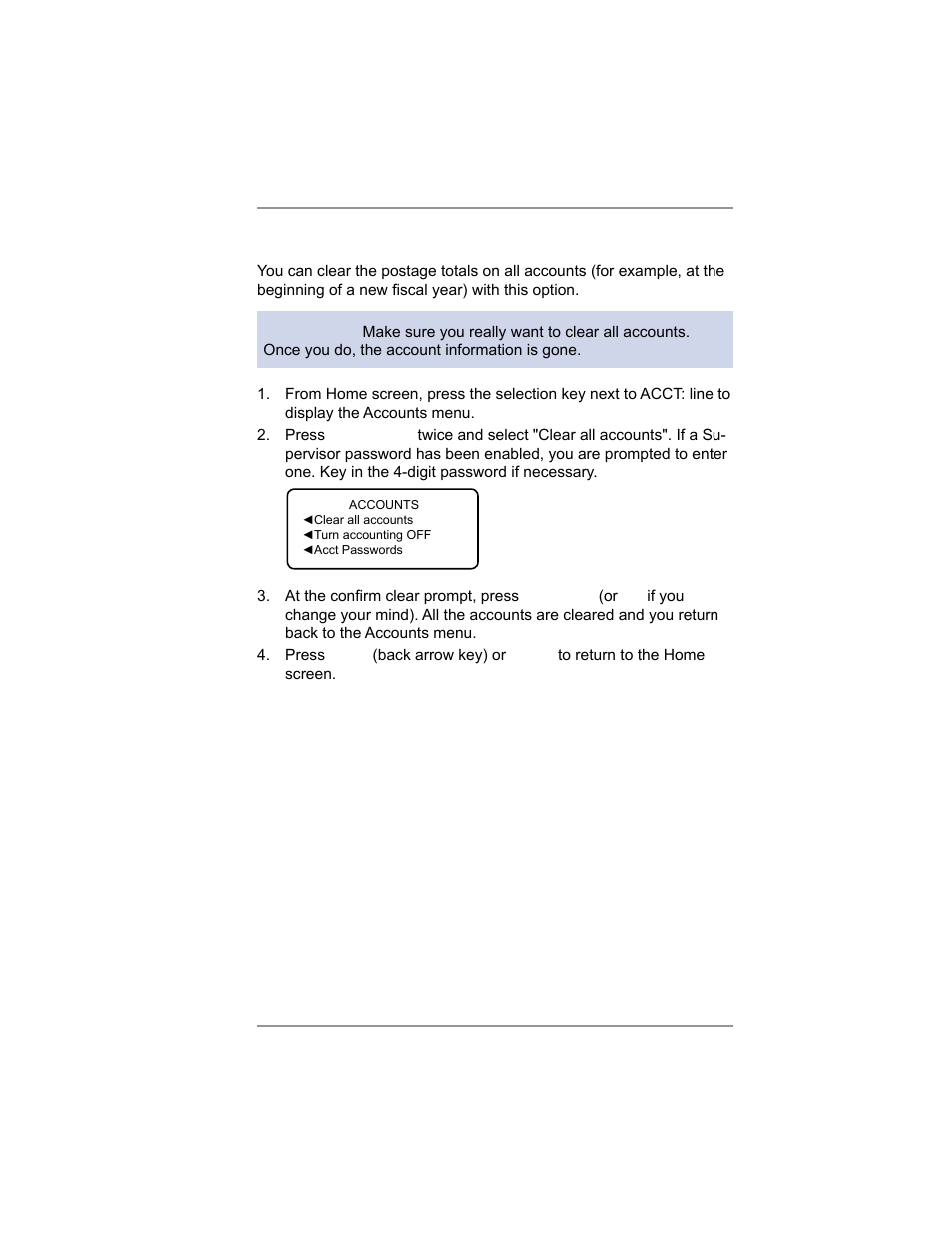 Clearing all accounts, 8 • departmental accounting | Pitney Bowes SV62214 User Manual | Page 110 / 160