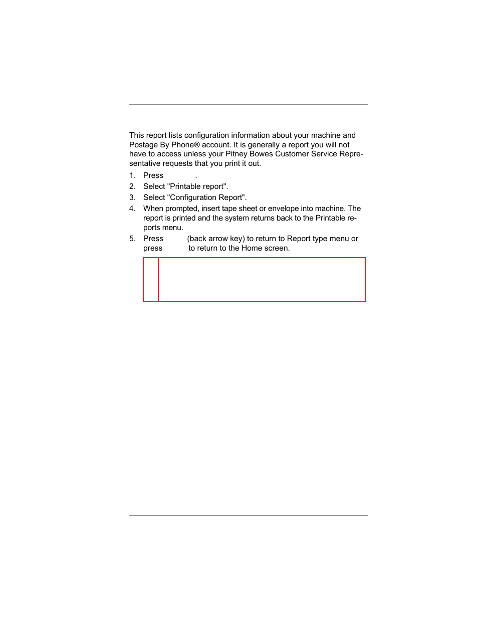 Configuration report, 9 • reports | Pitney Bowes SV62214 User Manual | Page 118 / 160