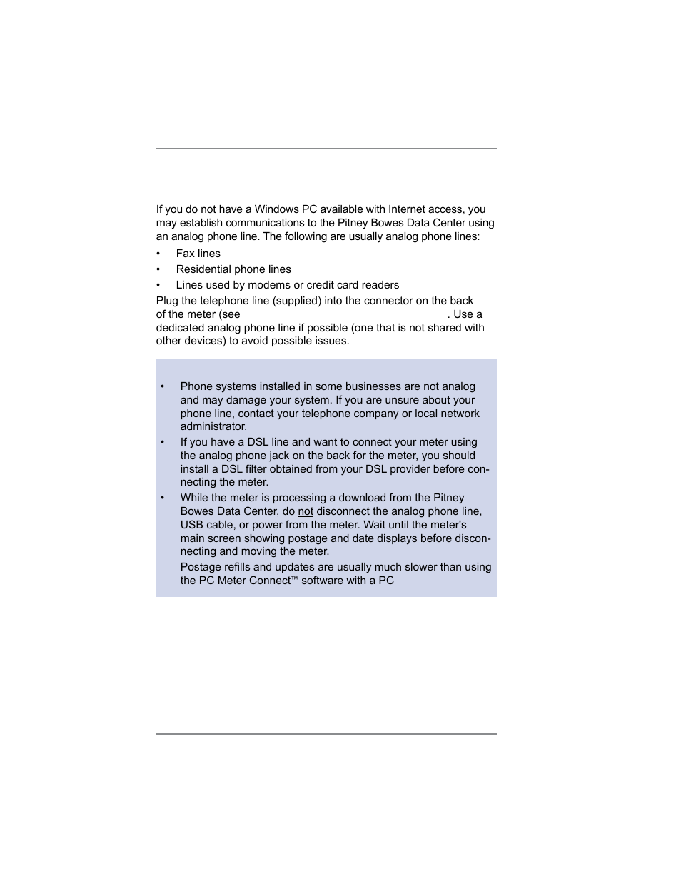 6 • adding postage/connecting to data center | Pitney Bowes SV62214 User Manual | Page 65 / 160