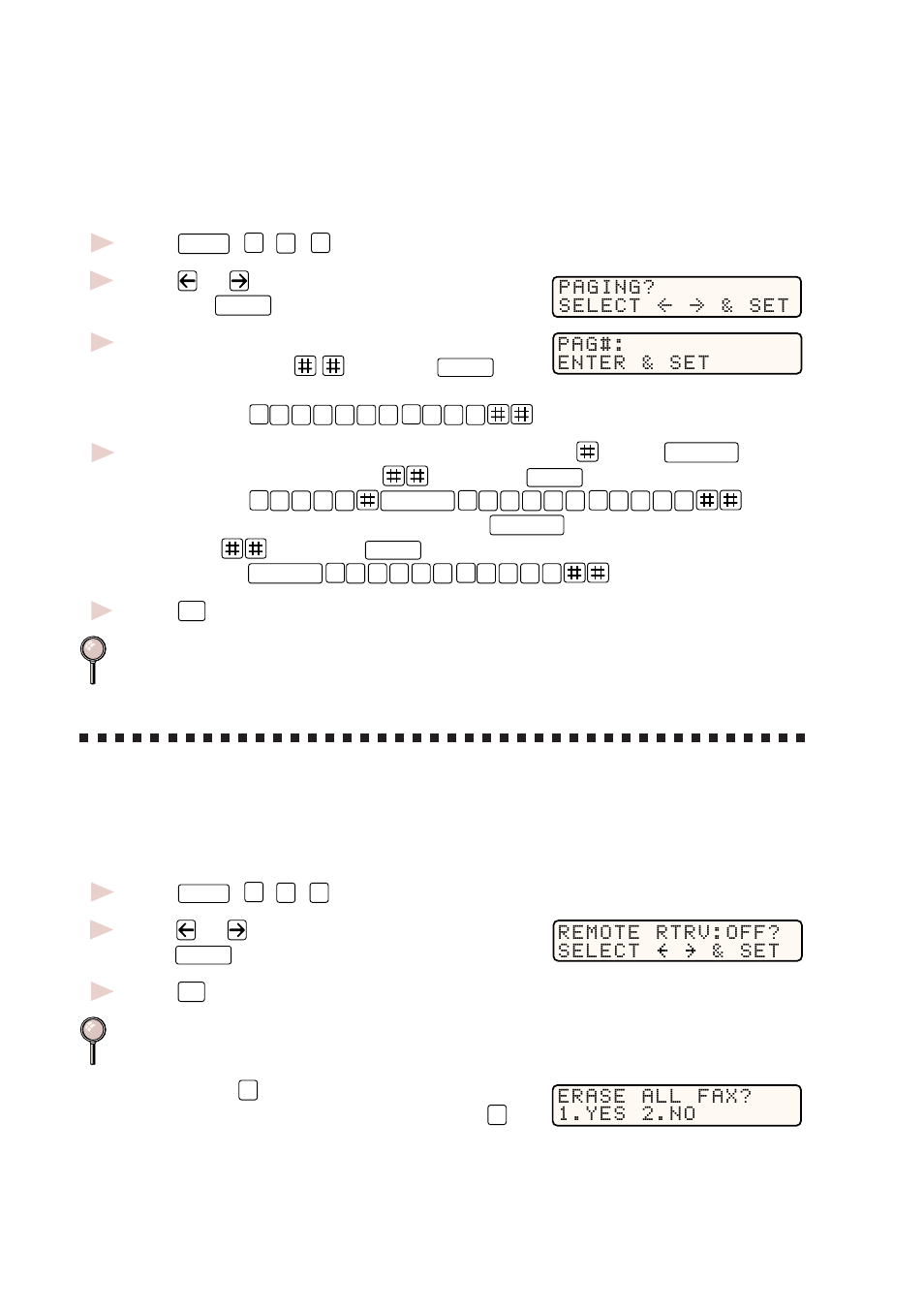 Setting remote rtrv, Programming paging number | Pitney Bowes 1630 User Manual | Page 76 / 160