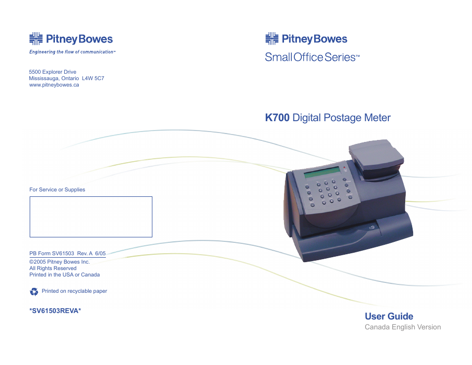 Pitney Bowes K700 User Manual | 88 pages