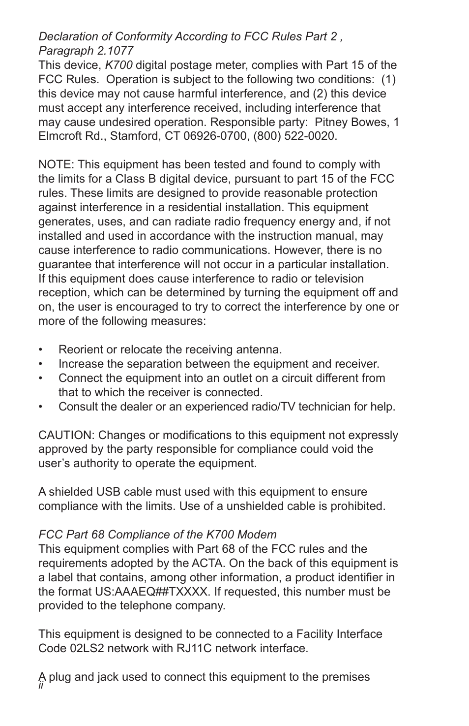 Pitney Bowes K700 User Manual | Page 4 / 88