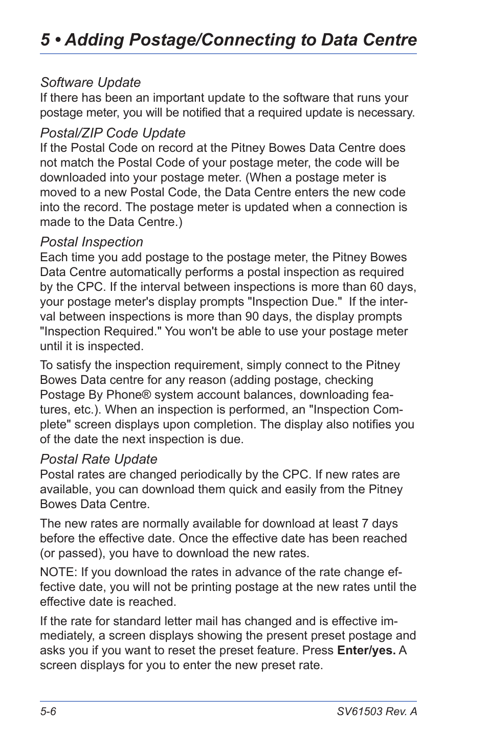 Section 6 – machine settings, Machine settings, Setting system time | 5 • adding postage/connecting to data centre | Pitney Bowes K700 User Manual | Page 42 / 88