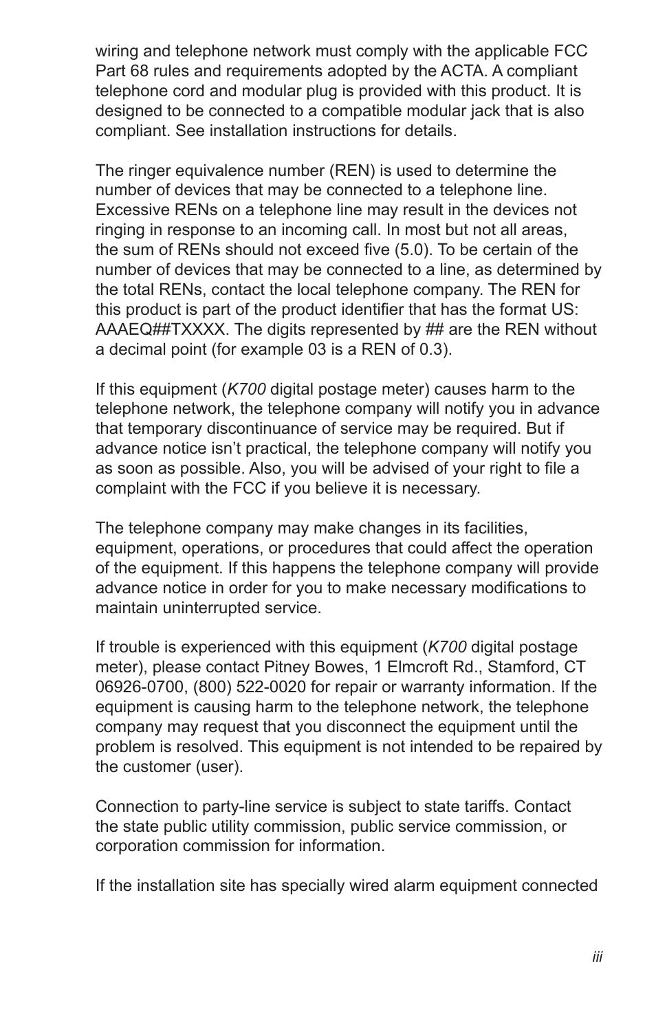 Pitney Bowes K700 User Manual | Page 5 / 88