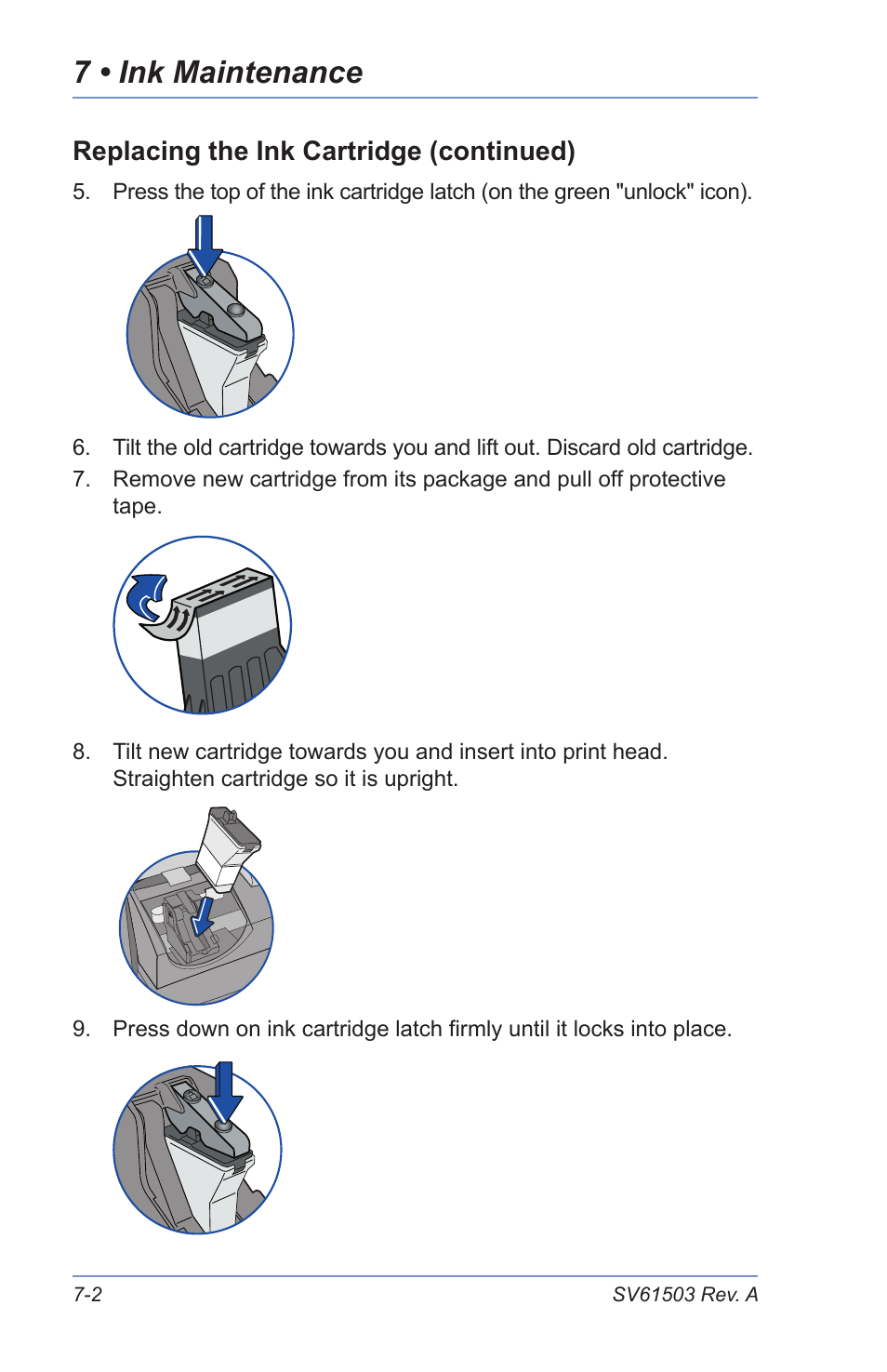 Printing test pattern, 7 • ink maintenance | Pitney Bowes K700 User Manual | Page 54 / 88