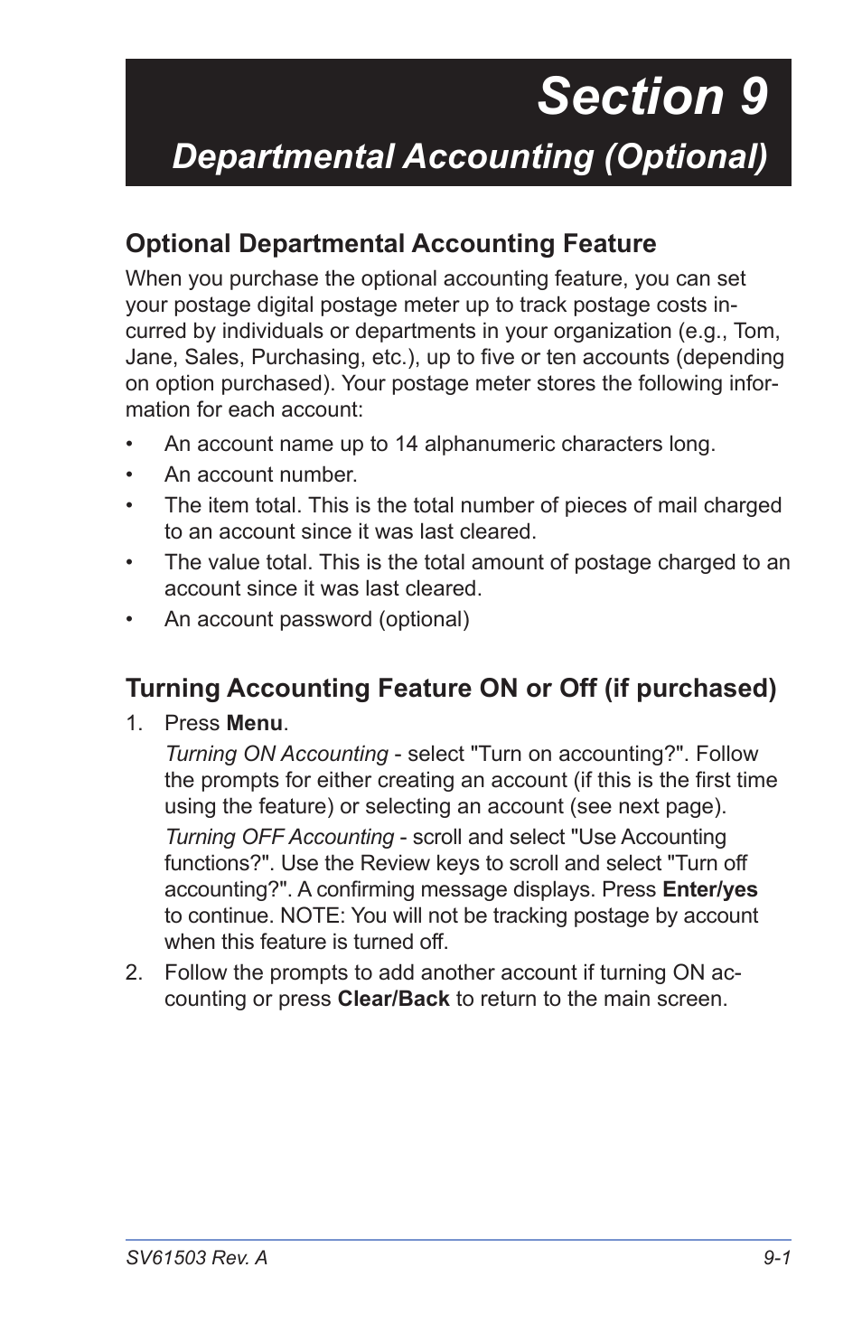 Departmental accounting (optional) | Pitney Bowes K700 User Manual | Page 63 / 88