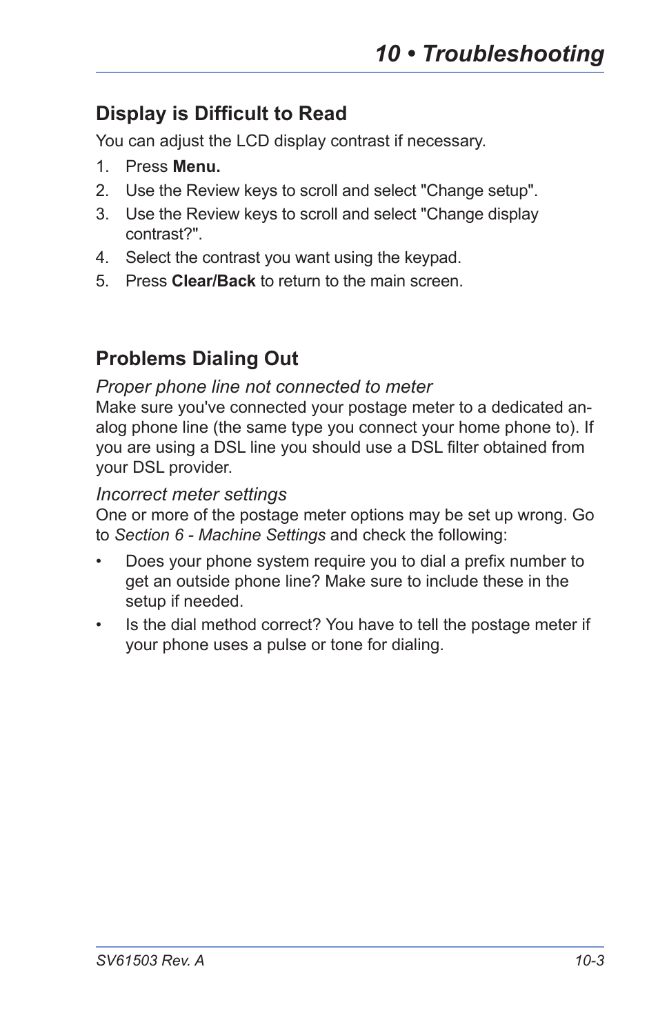 10 • troubleshooting | Pitney Bowes K700 User Manual | Page 71 / 88