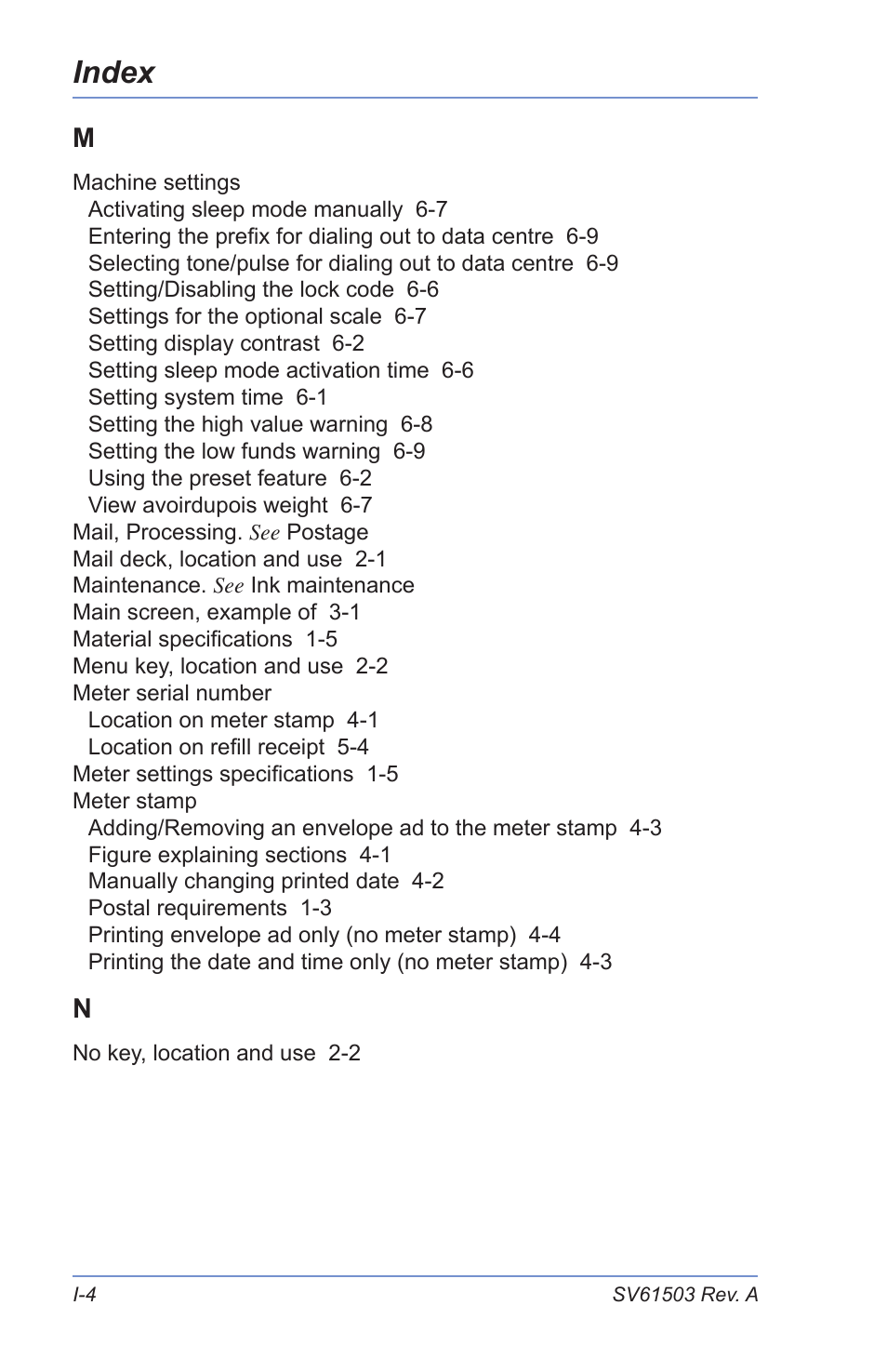 Index | Pitney Bowes K700 User Manual | Page 82 / 88