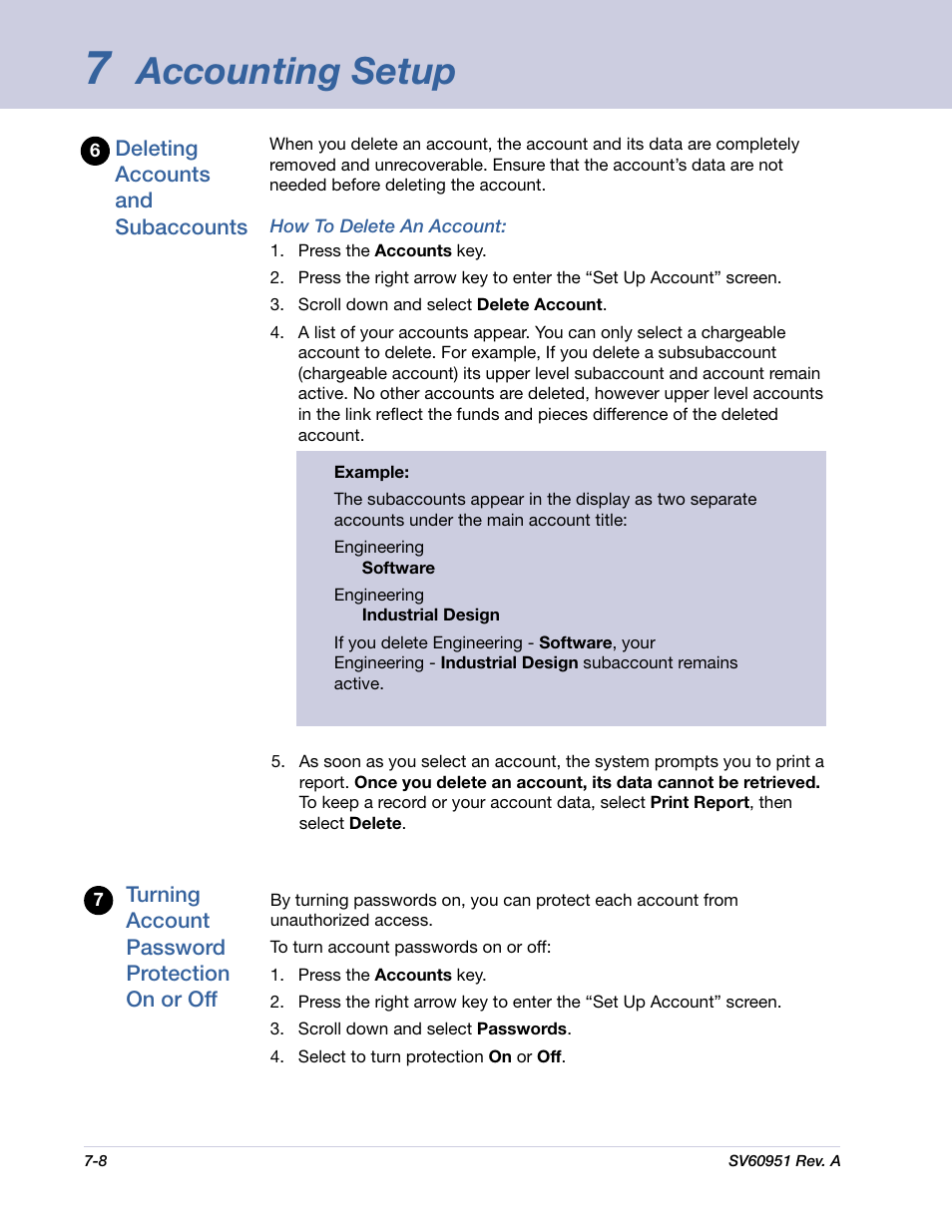 Accounting setup | Pitney Bowes DM1000 User Manual | Page 103 / 177