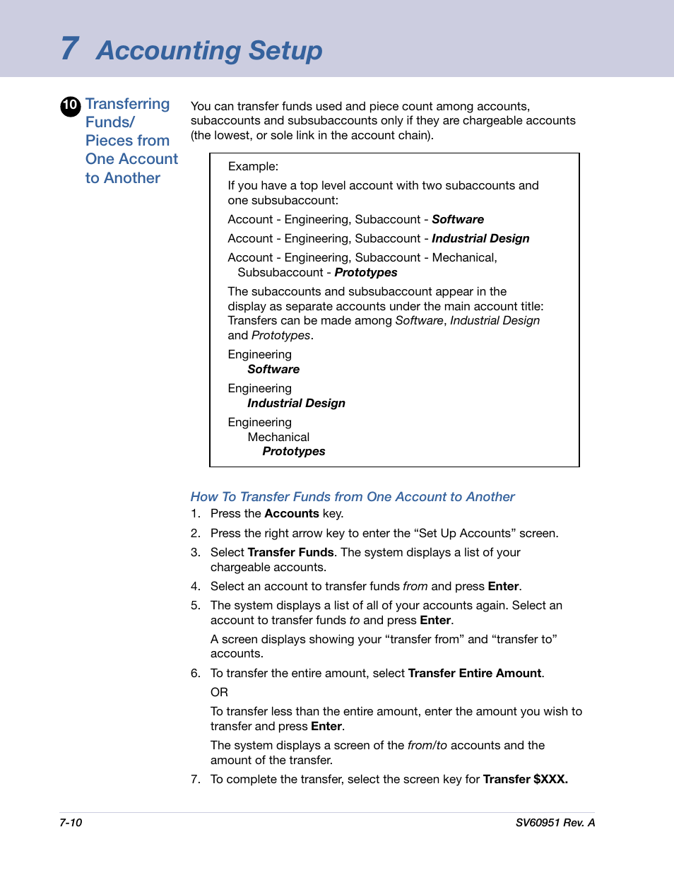 Accounting setup | Pitney Bowes DM1000 User Manual | Page 105 / 177