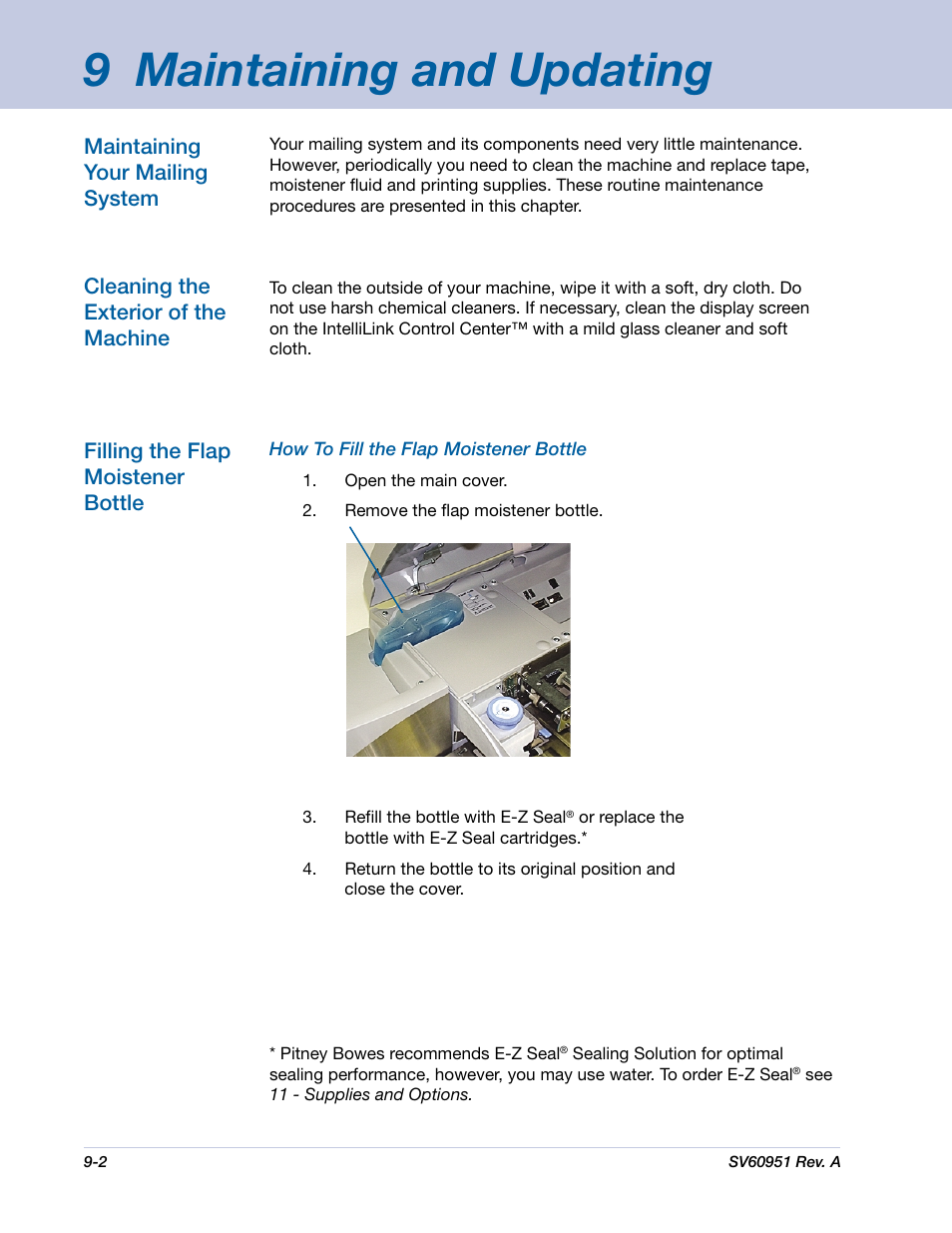 9 maintaining and updating | Pitney Bowes DM1000 User Manual | Page 123 / 177