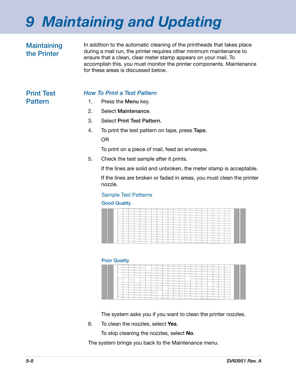 9 maintaining and updating | Pitney Bowes DM1000 User Manual | Page 129 / 177