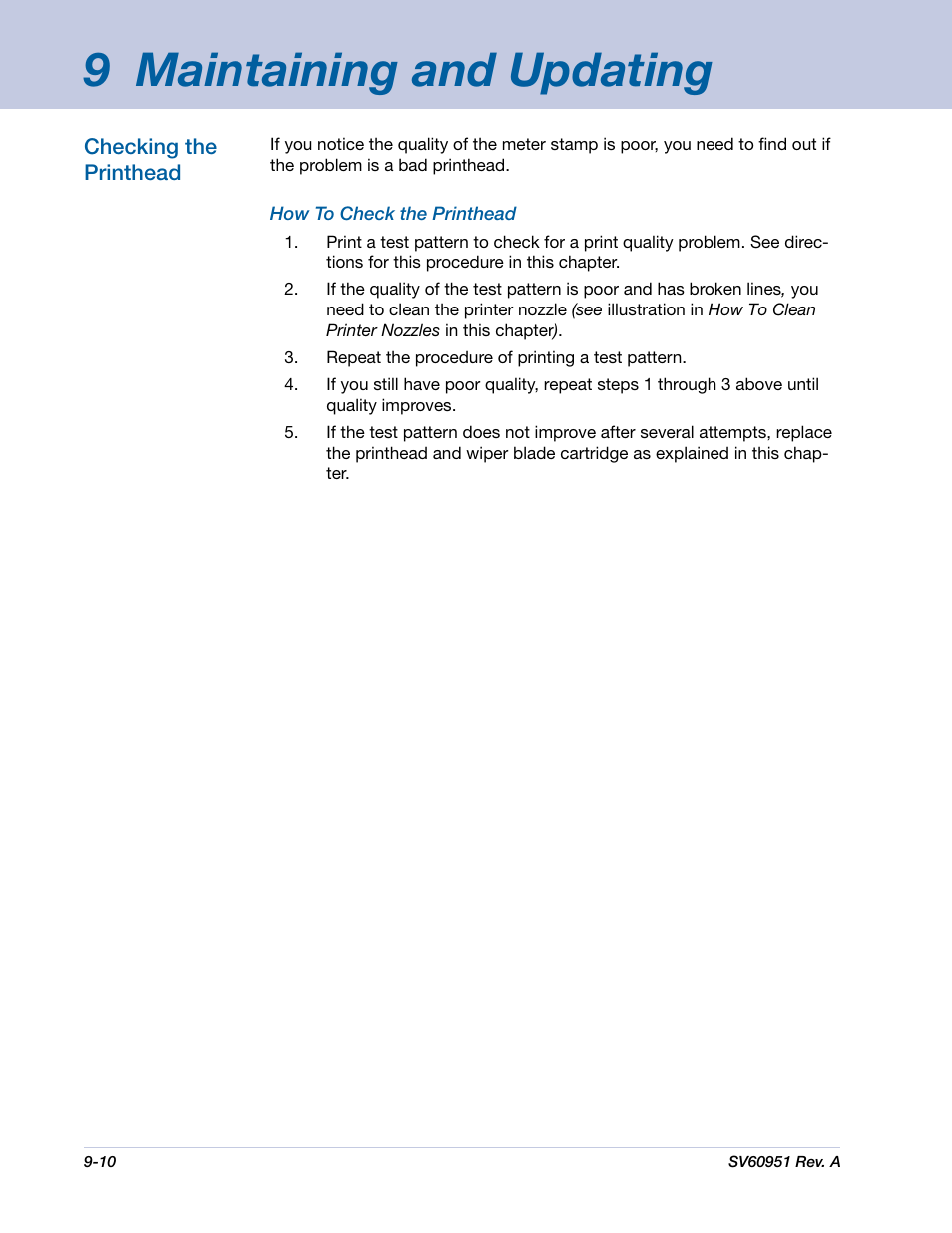 9 maintaining and updating | Pitney Bowes DM1000 User Manual | Page 131 / 177