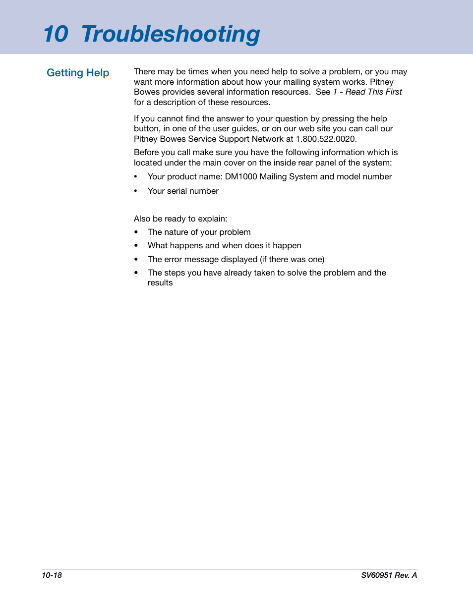 10 troubleshooting | Pitney Bowes DM1000 User Manual | Page 153 / 177