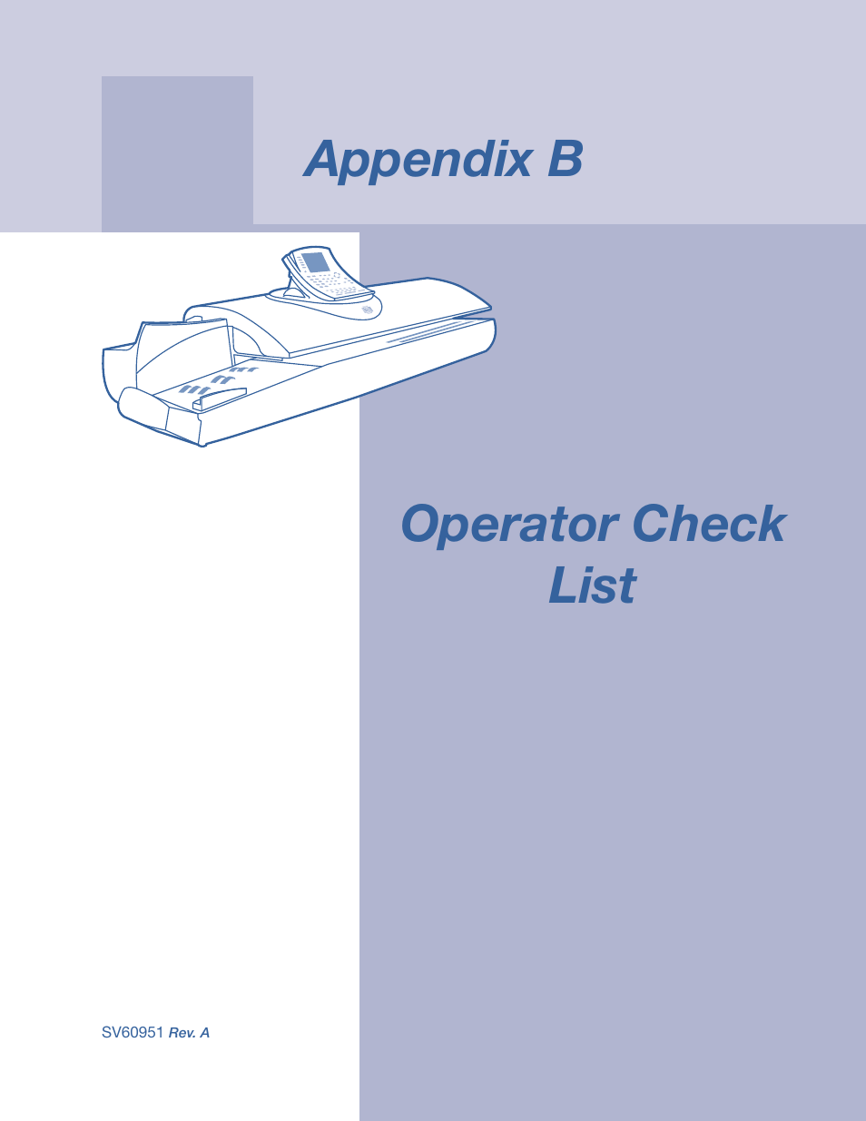 Operator check list appendix b | Pitney Bowes DM1000 User Manual | Page 164 / 177
