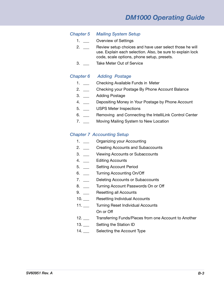 Dm1000 operating guide | Pitney Bowes DM1000 User Manual | Page 166 / 177