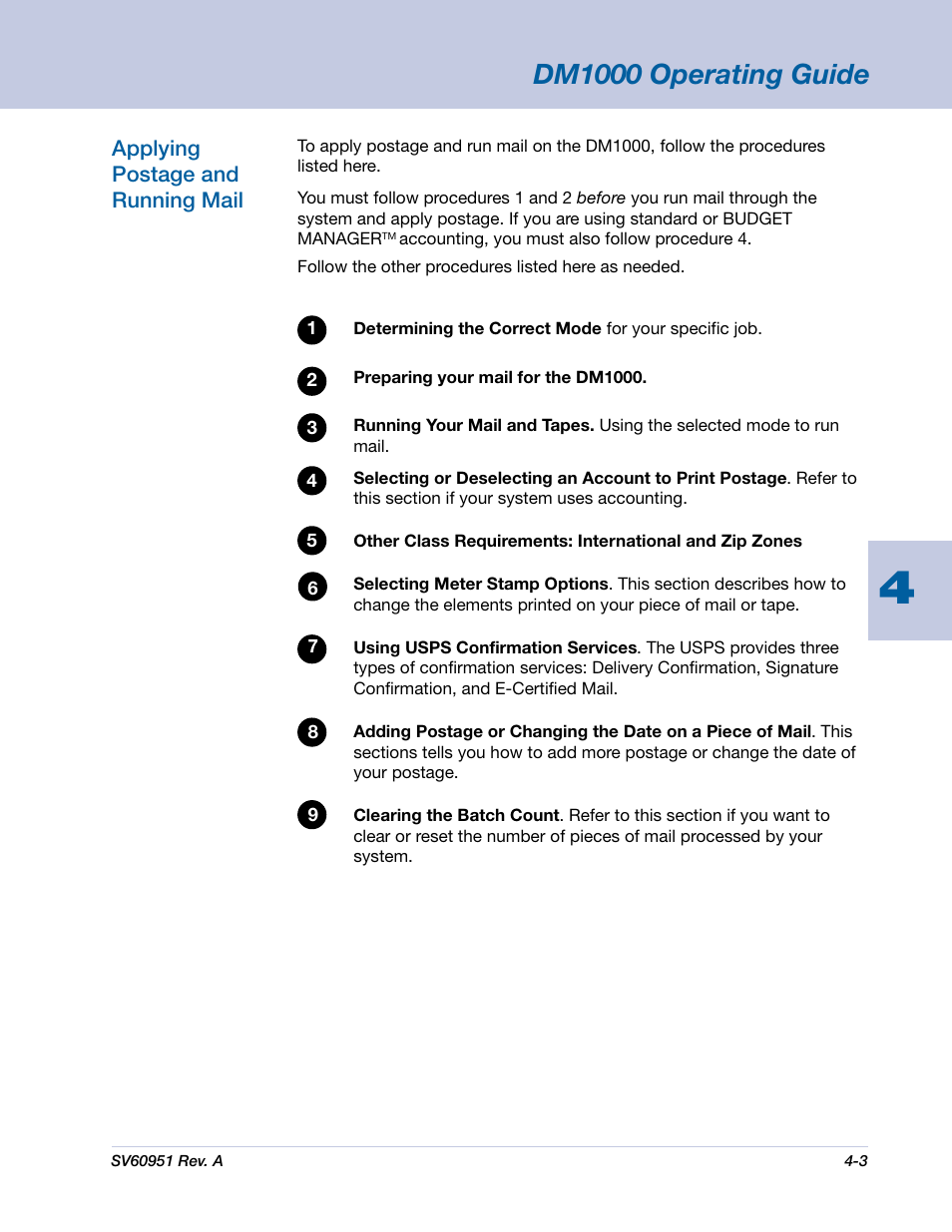 Dm1000 operating guide | Pitney Bowes DM1000 User Manual | Page 36 / 177