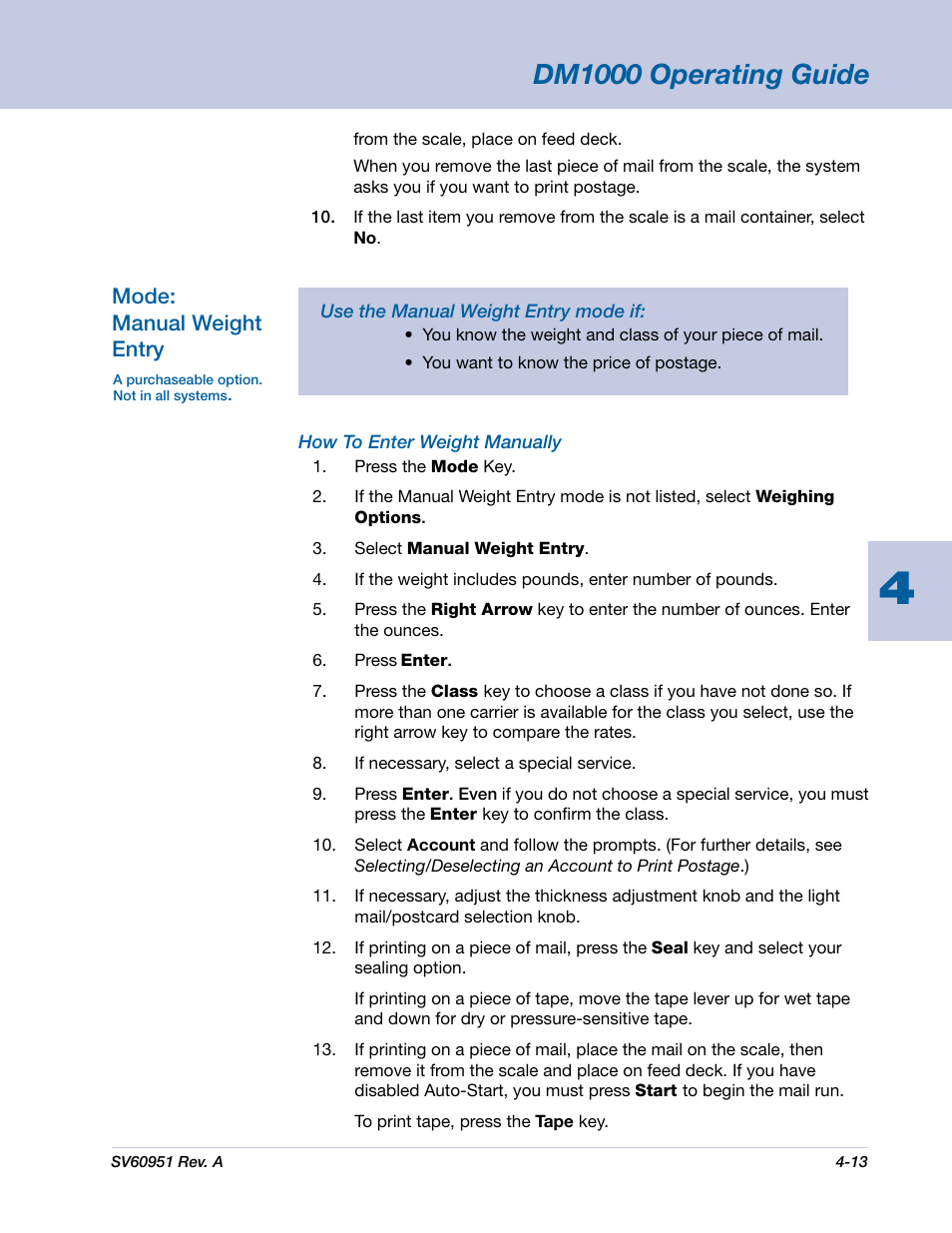 Dm1000 operating guide | Pitney Bowes DM1000 User Manual | Page 46 / 177