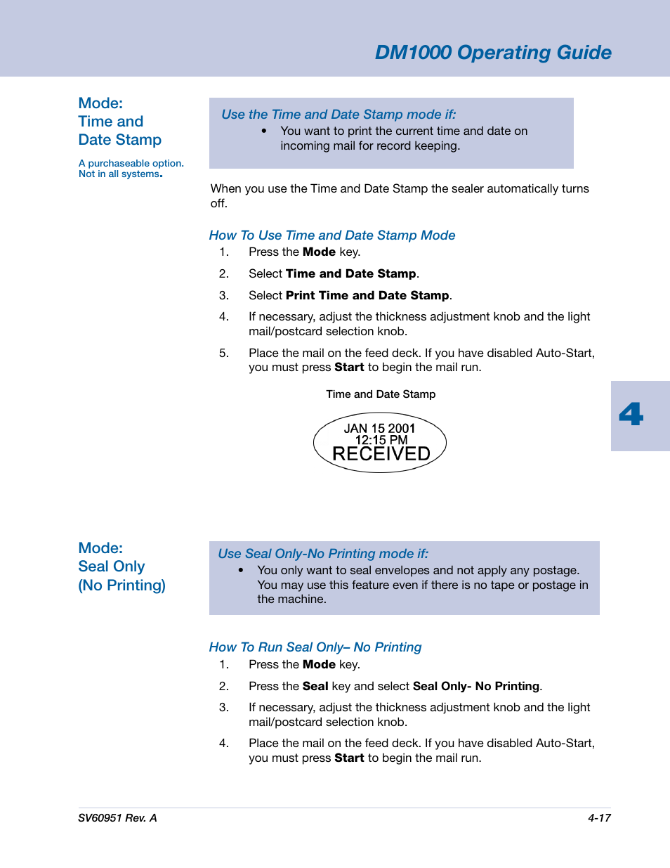 Dm1000 operating guide | Pitney Bowes DM1000 User Manual | Page 50 / 177