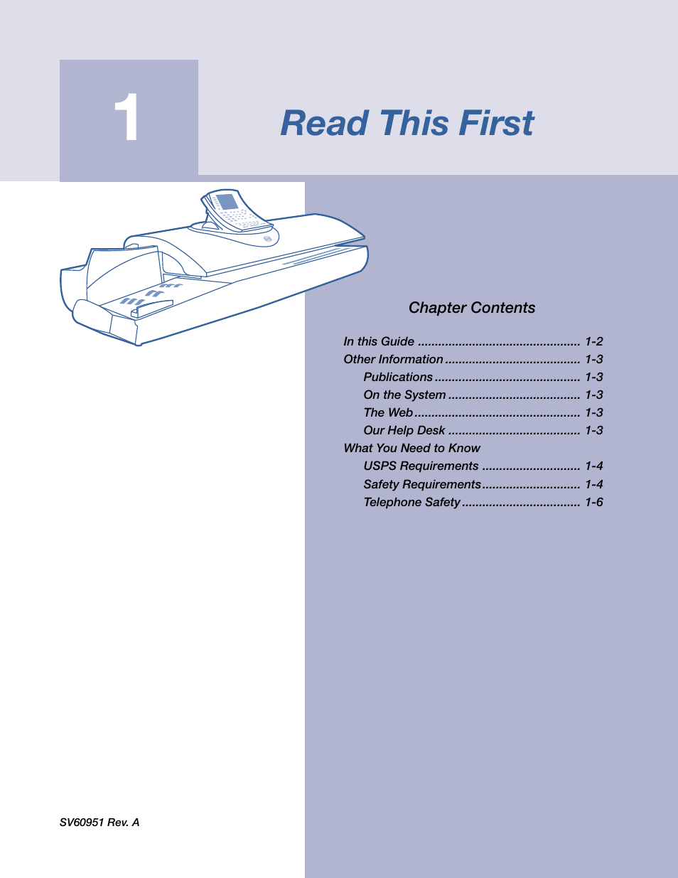 Read this first | Pitney Bowes DM1000 User Manual | Page 6 / 177