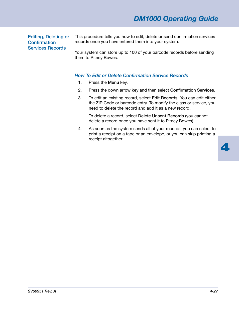 Dm1000 operating guide | Pitney Bowes DM1000 User Manual | Page 60 / 177