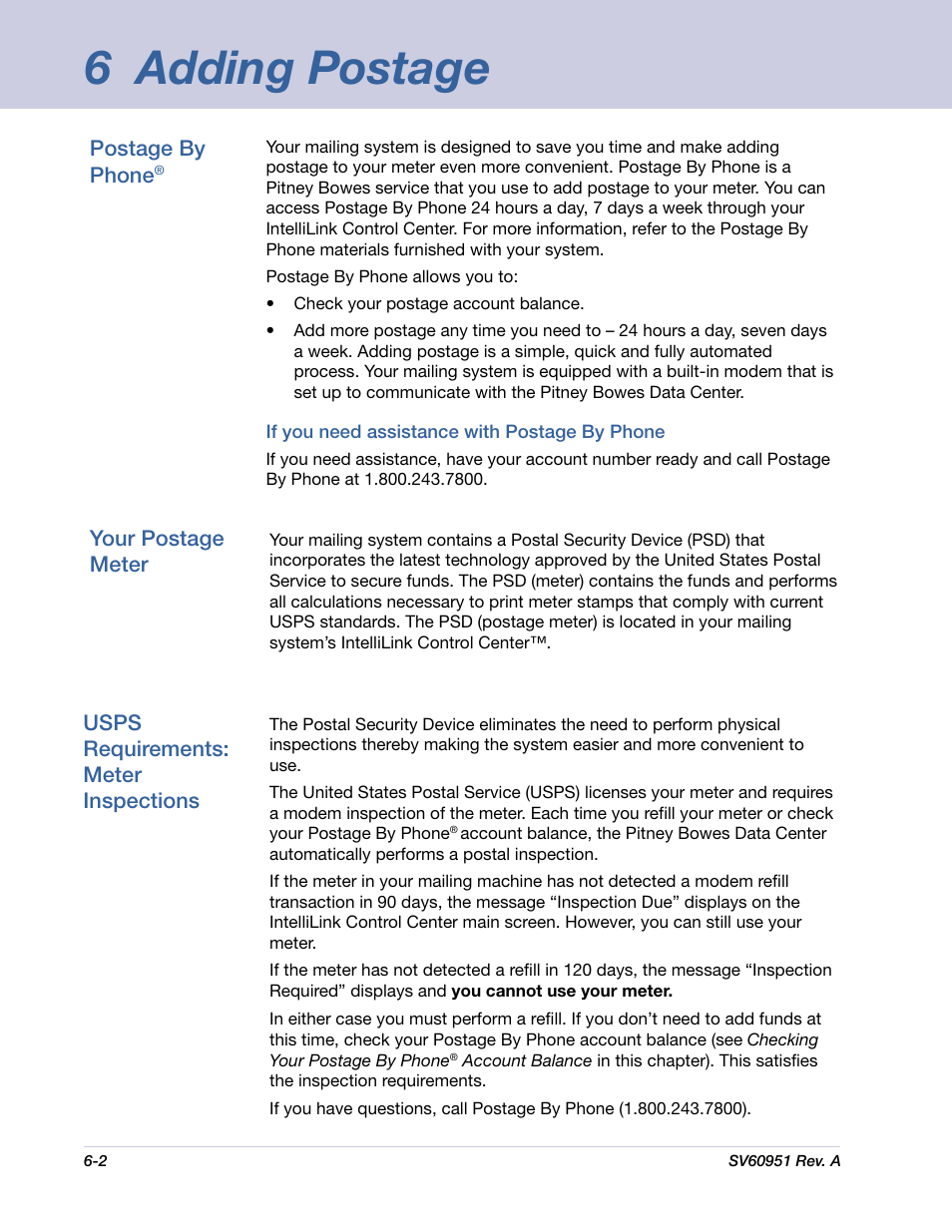 6 adding postage | Pitney Bowes DM1000 User Manual | Page 87 / 177