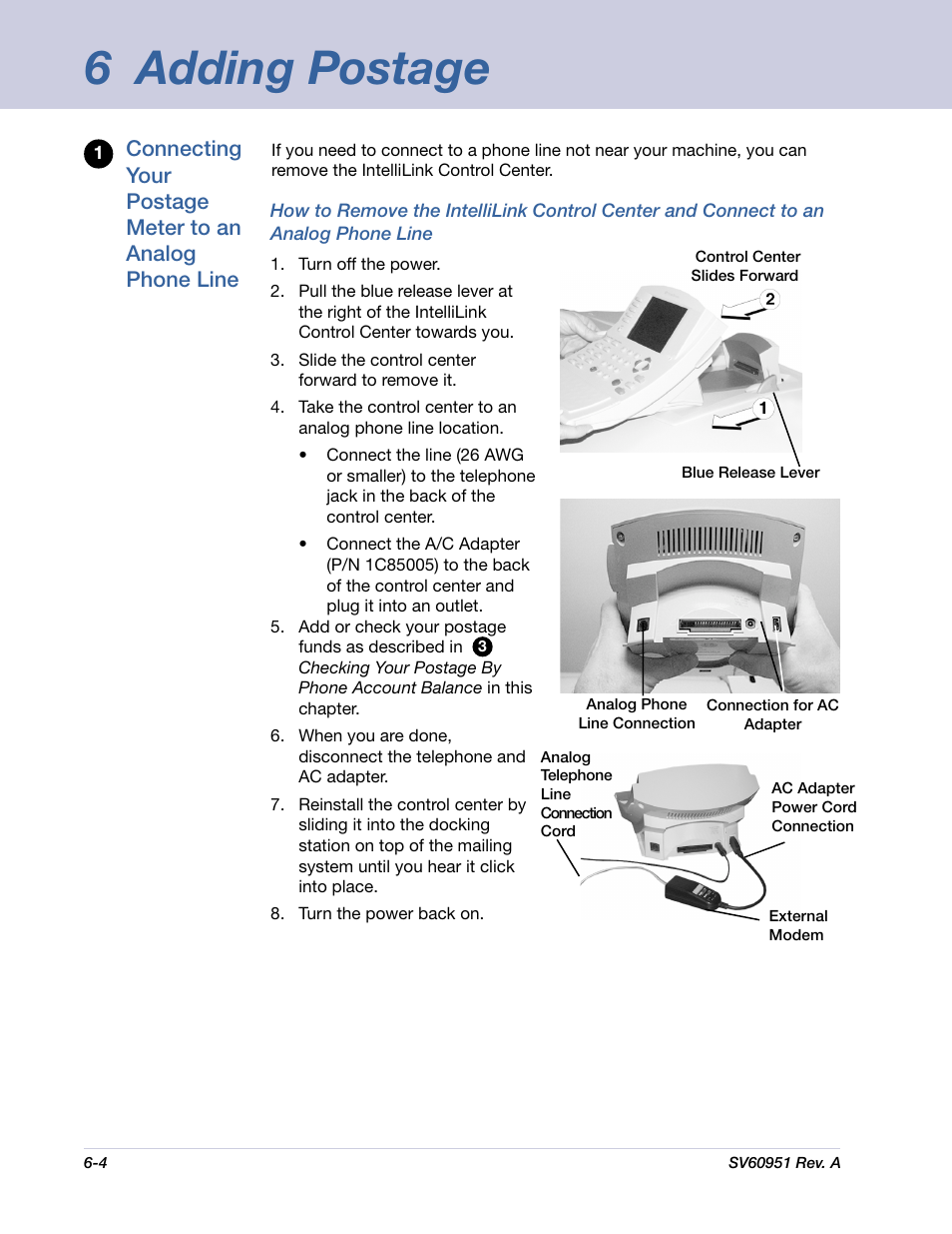 6 adding postage | Pitney Bowes DM1000 User Manual | Page 89 / 177