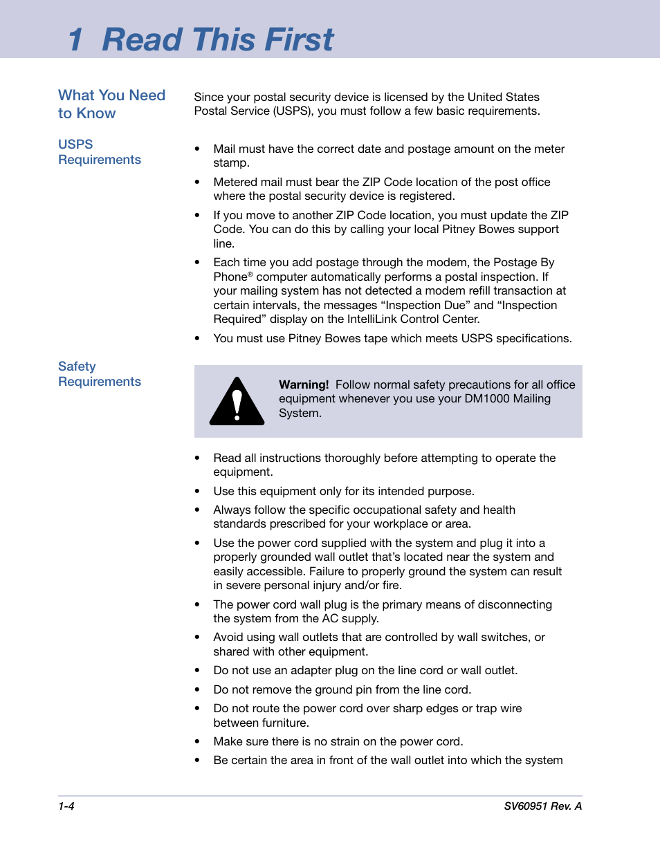 1 read this first, What you need to know | Pitney Bowes DM1000 User Manual | Page 9 / 177