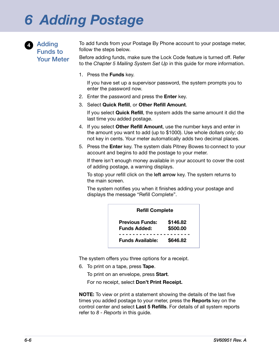 6 adding postage | Pitney Bowes DM1000 User Manual | Page 91 / 177