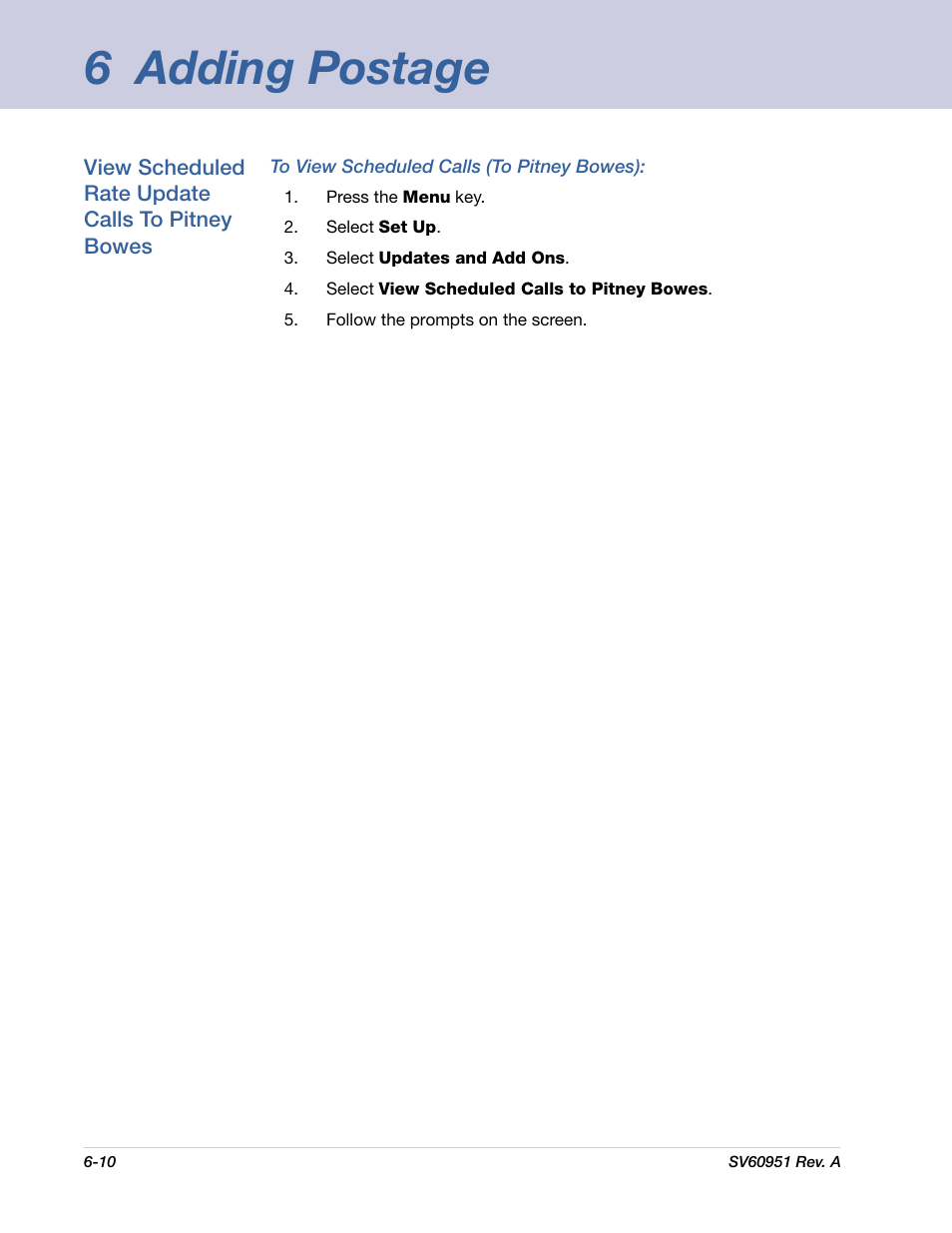 6 adding postage | Pitney Bowes DM1000 User Manual | Page 95 / 177
