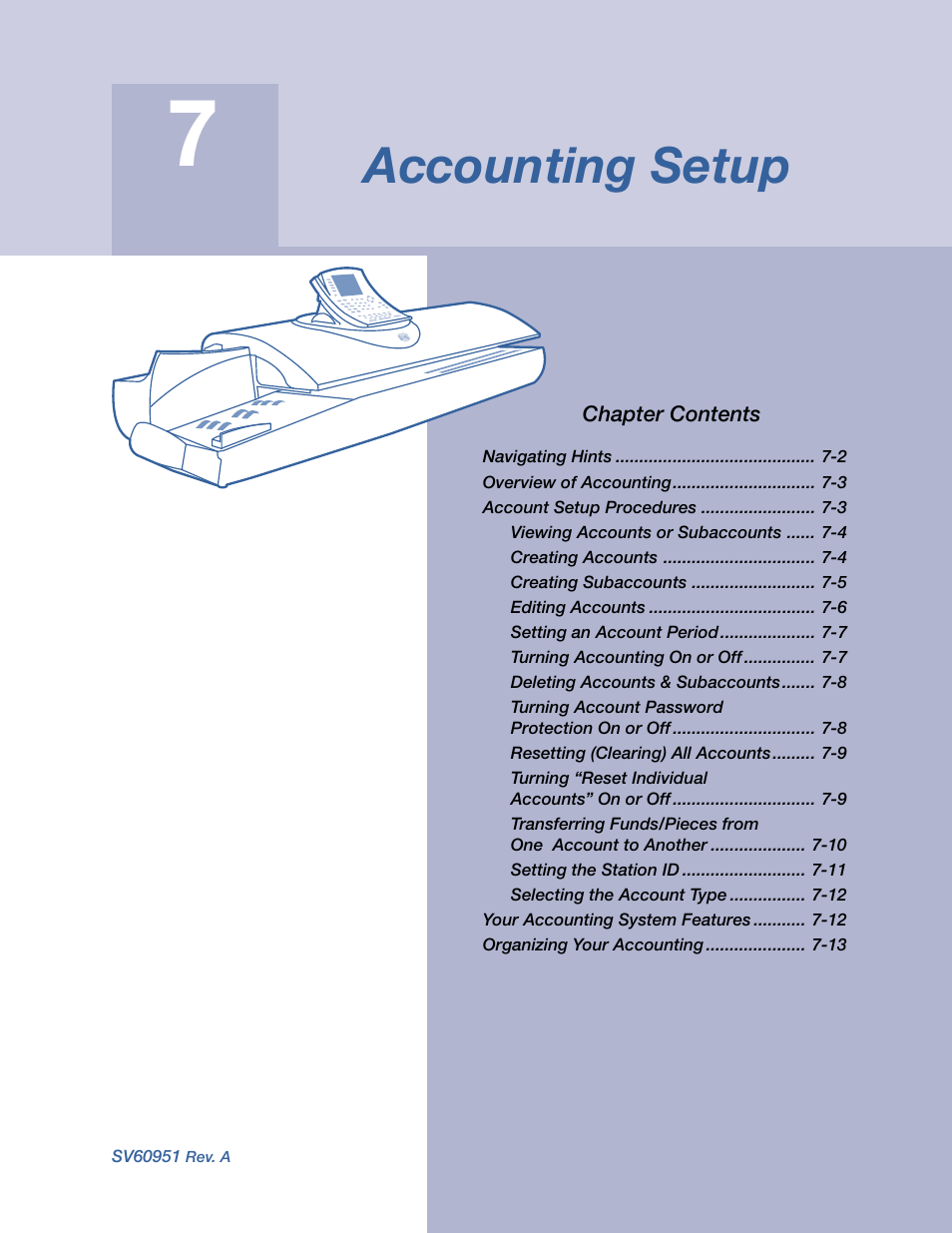 Accounting setup | Pitney Bowes DM1000 User Manual | Page 96 / 177
