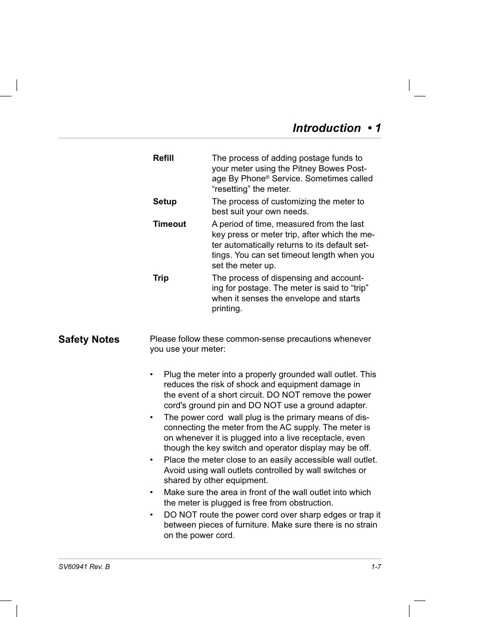 Safety notes, Introduction • 1 | Pitney Bowes PostPerfect B700 User Manual | Page 14 / 96