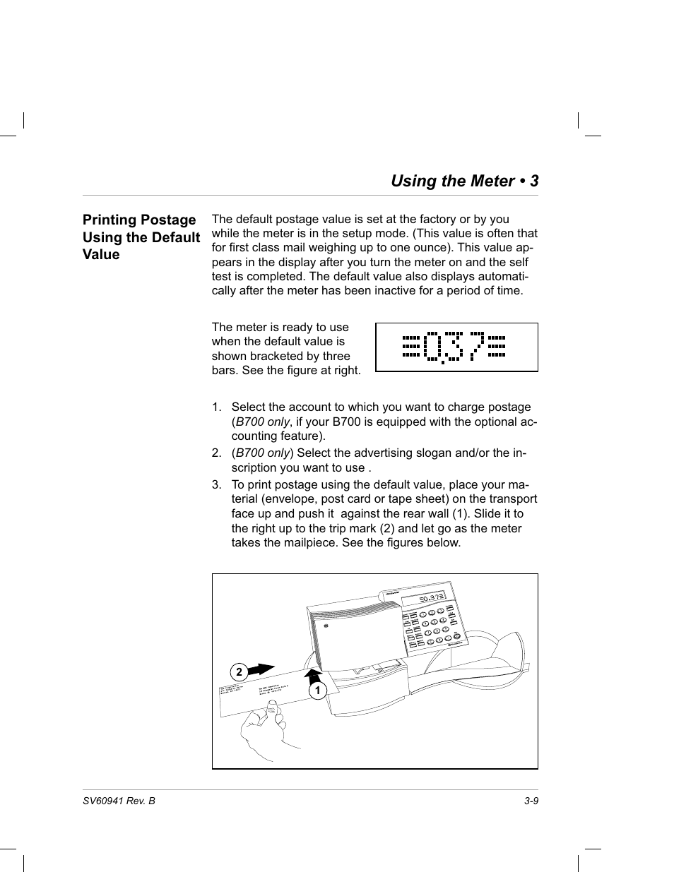 Using the meter • 3 | Pitney Bowes PostPerfect B700 User Manual | Page 32 / 96