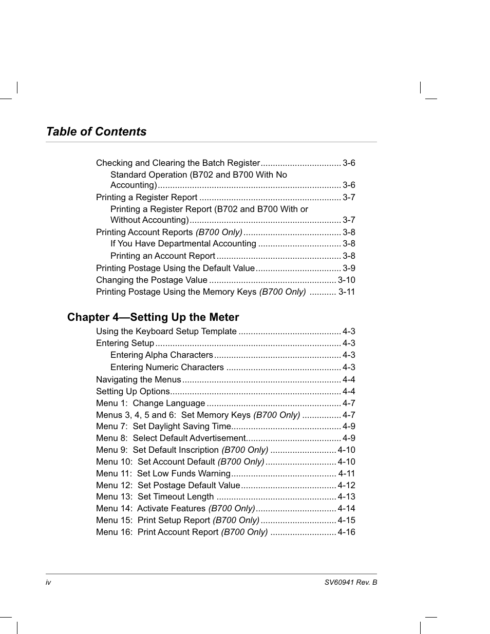 Pitney Bowes PostPerfect B700 User Manual | Page 5 / 96