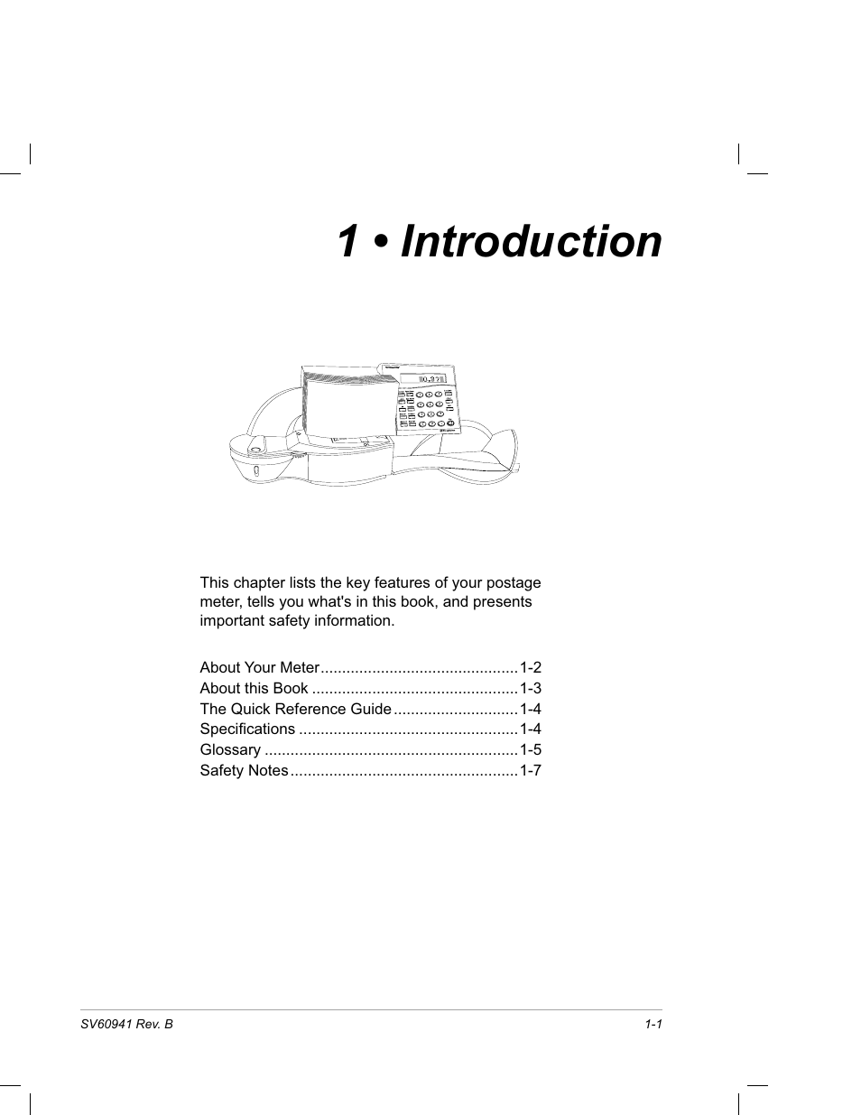 Chapter 1 • introduction, 1 • introduction | Pitney Bowes PostPerfect B700 User Manual | Page 8 / 96