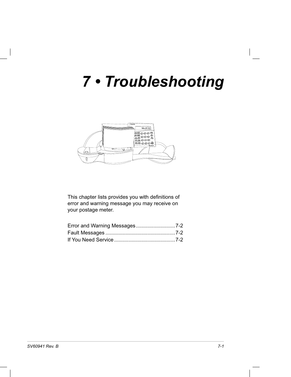 Chapter 7 • troubleshooting, 7 • troubleshooting | Pitney Bowes PostPerfect B700 User Manual | Page 80 / 96