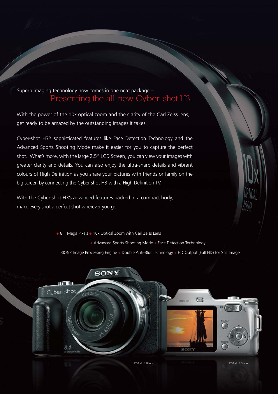 Presenting the all-new cyber-shot h3 | Pro Optic Cyber-shot H3 User Manual | Page 3 / 12