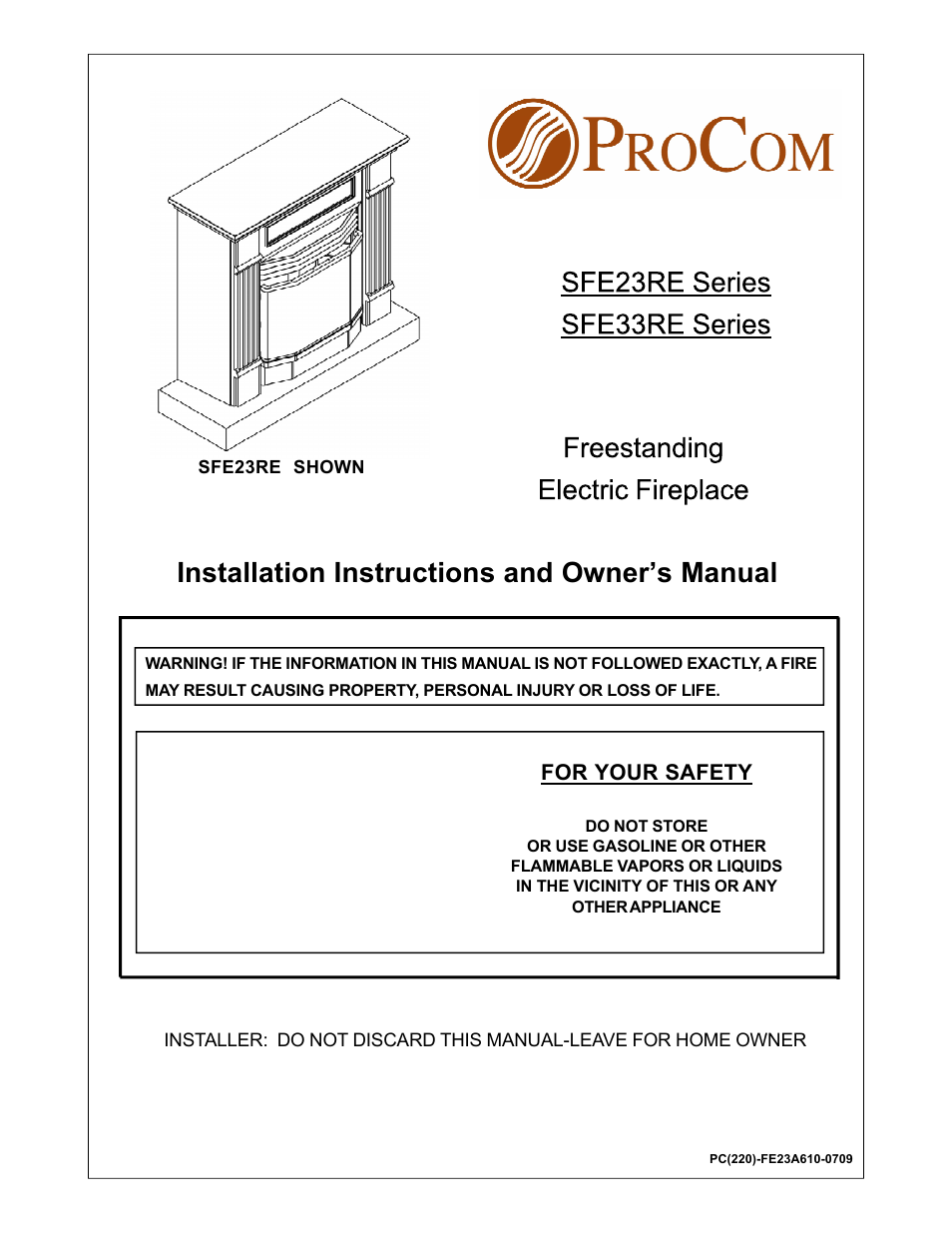 Procom SFE33RE User Manual | 13 pages