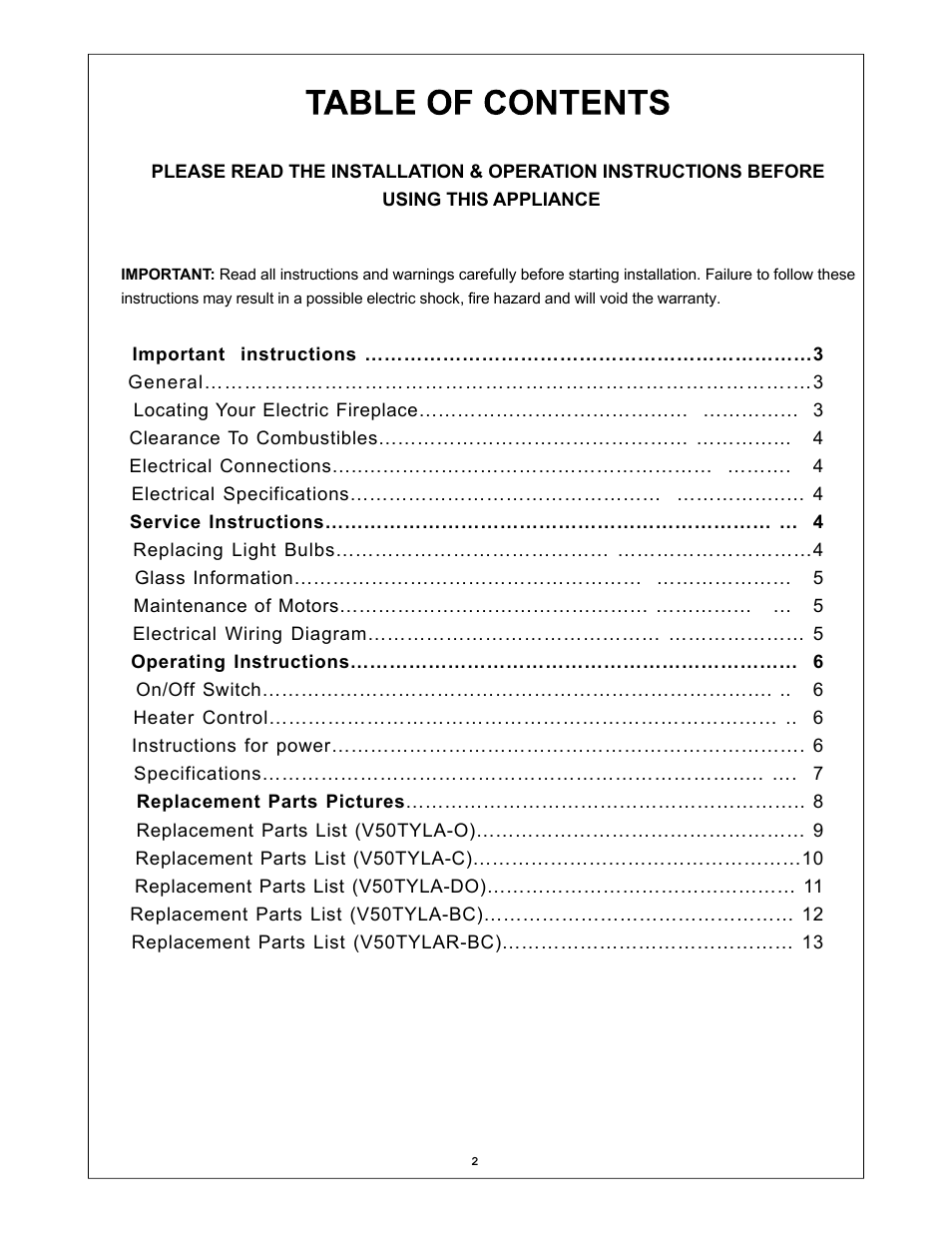 Procom V50TYLA-BC User Manual | Page 2 / 13