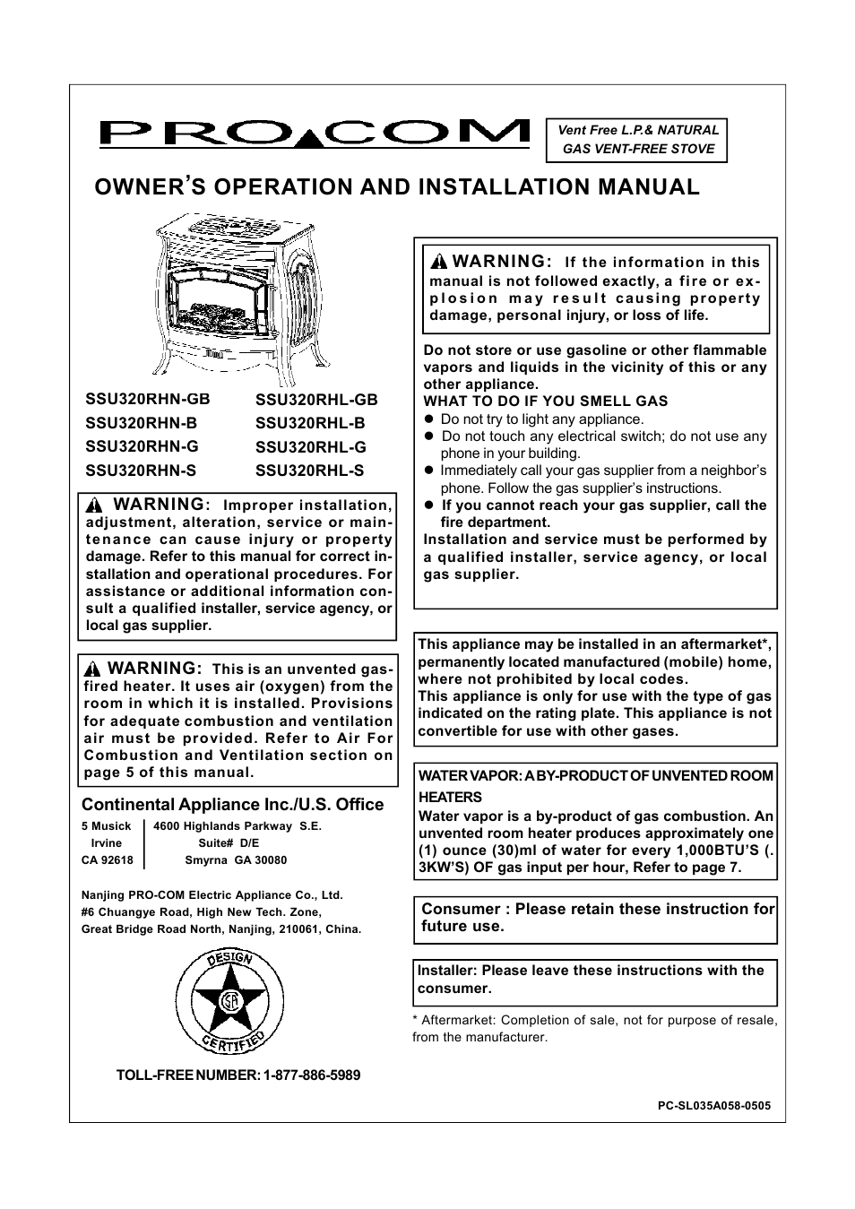 Procom SSU320RHL-B User Manual | 22 pages