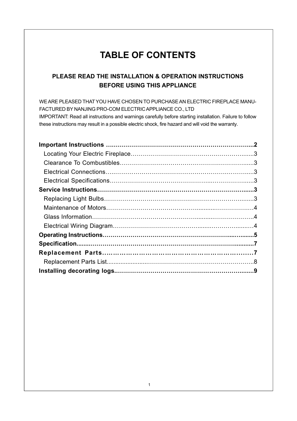 Procom PRO-COM SFE33RE-O User Manual | Page 2 / 11