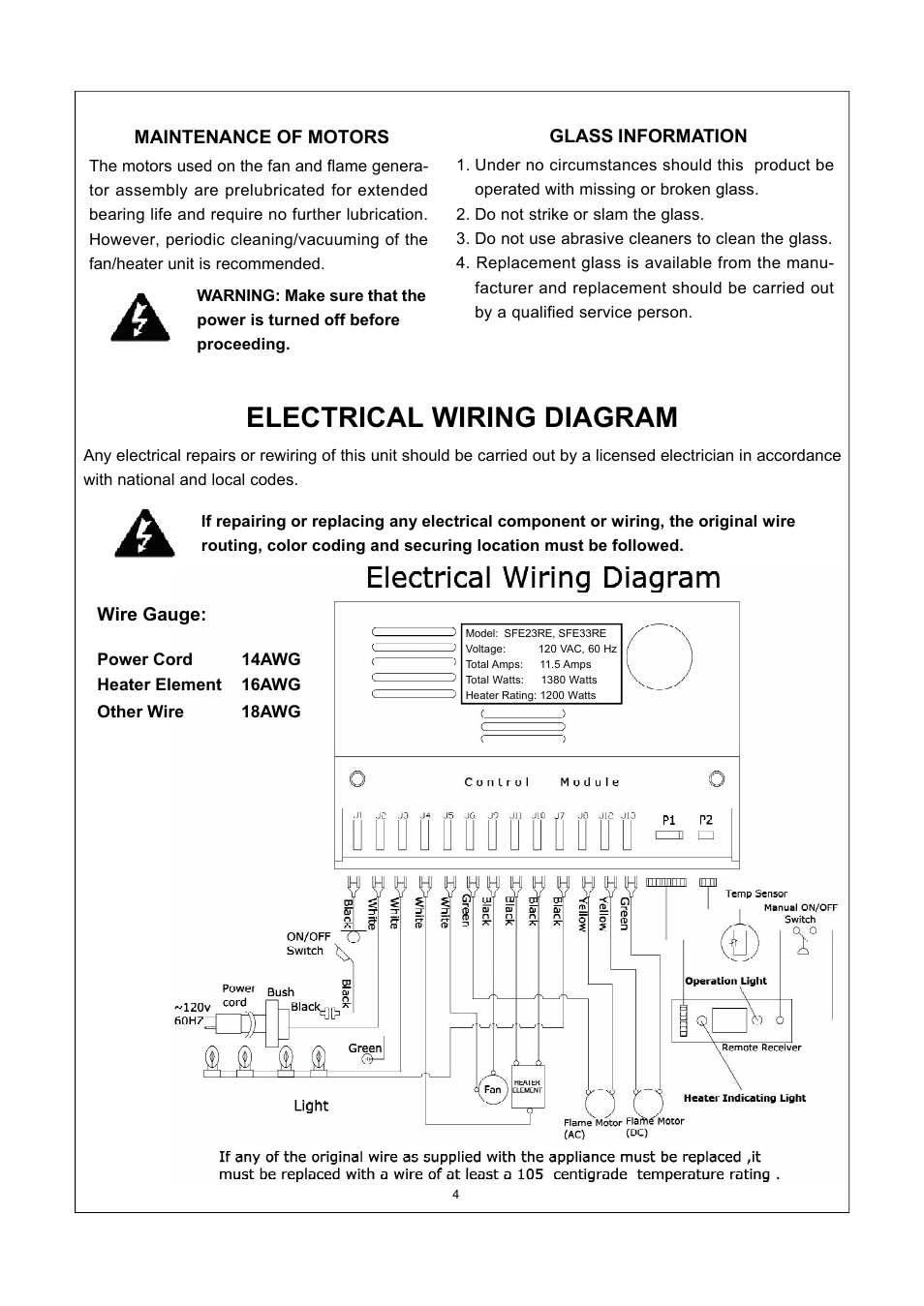 Electrical wiring diagram | Procom PRO-COM SFE33RE-O User Manual | Page 5 / 11