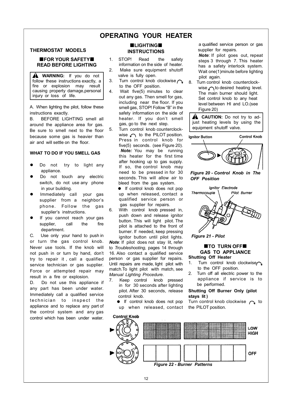 Operating your heater | Procom ML150TPA User Manual | Page 12 / 25