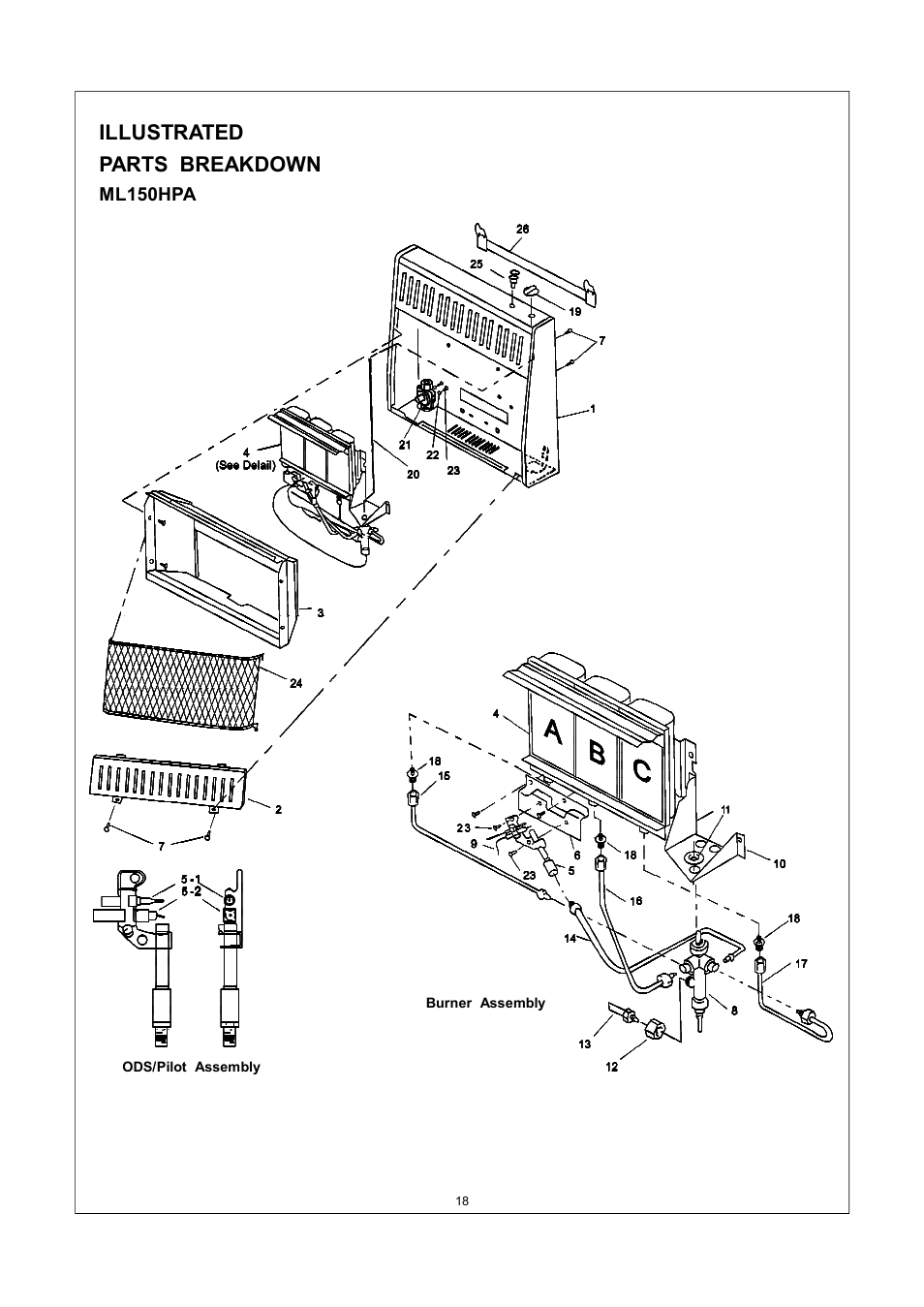 Illustrated parts breakdown | Procom ML150TPA User Manual | Page 18 / 25