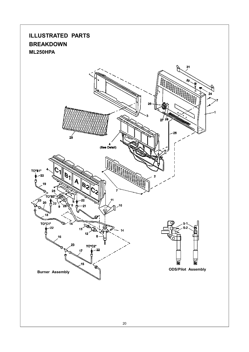 Illustrated parts breakdown | Procom ML150TPA User Manual | Page 20 / 25