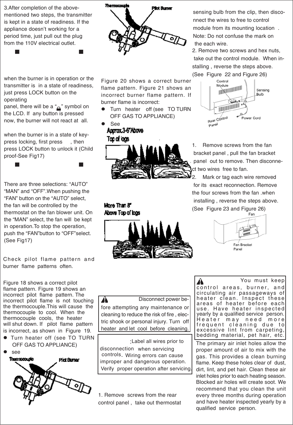 Cleaning and maintenance, Operations of key-press locking, Operations of fan | Procom QL300RYLA User Manual | Page 13 / 25