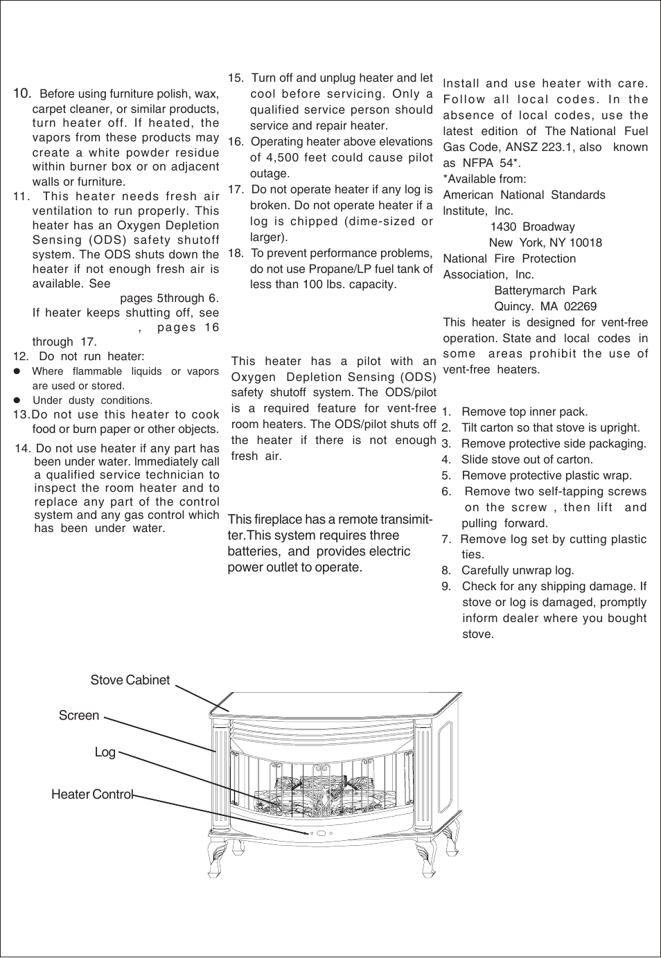 Product identification, Safety information continued, Local codes | Unpacking, Product features safety pilot, Remote control system | Procom QL300RYLA User Manual | Page 4 / 25