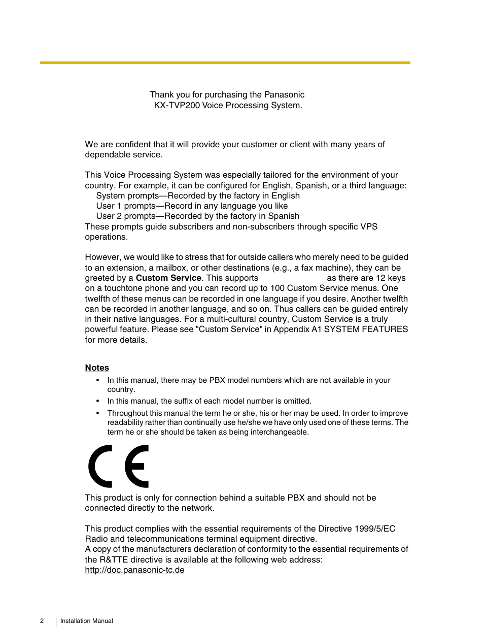 Procom Voice Processing System KX-TVP200 User Manual | Page 3 / 6