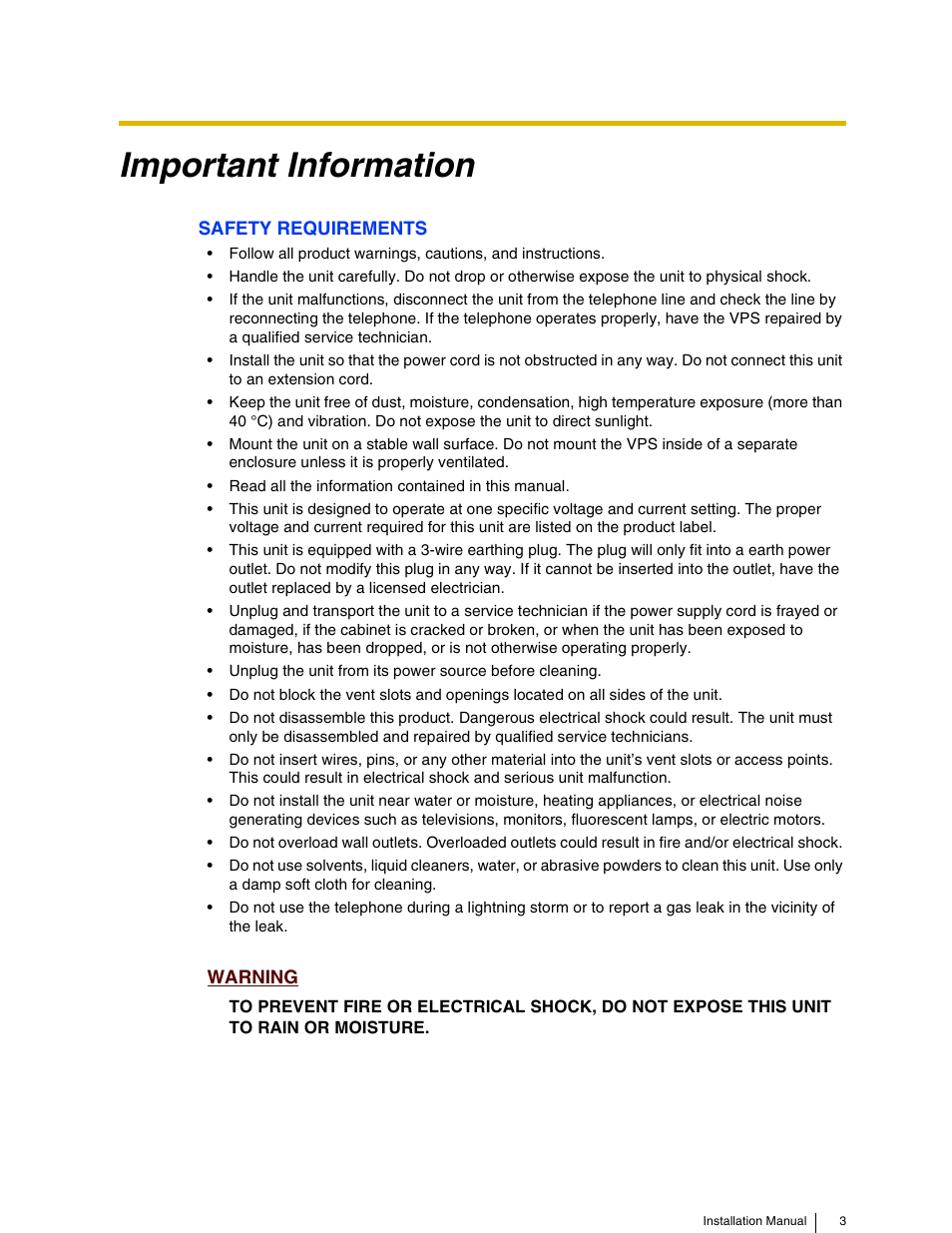 Important information | Procom Voice Processing System KX-TVP200 User Manual | Page 4 / 6