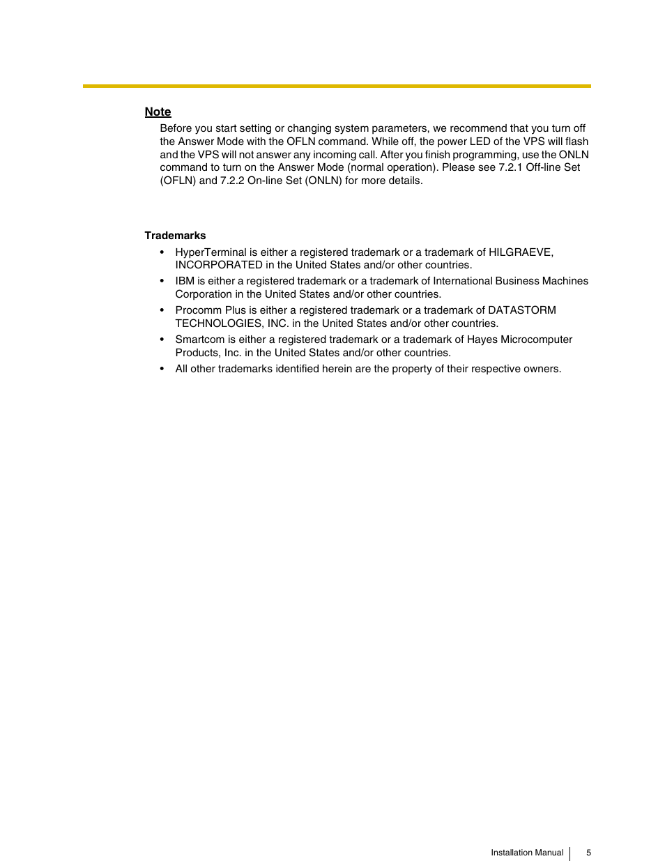 Procom Voice Processing System KX-TVP200 User Manual | Page 6 / 6